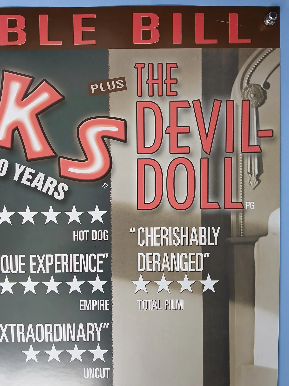 FREAKS / DEVIL DOLL (1932,36 -BFI RR 2002) original UK quad poster -Tod Browning, изображение 5