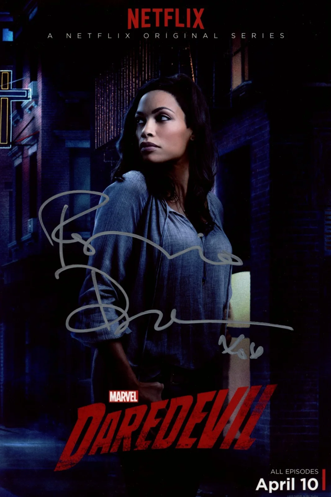 Rosario Dawson — Rosario Dawson Marvel's Daredevil 8x12 Signed Photo JSA Certified Autograph