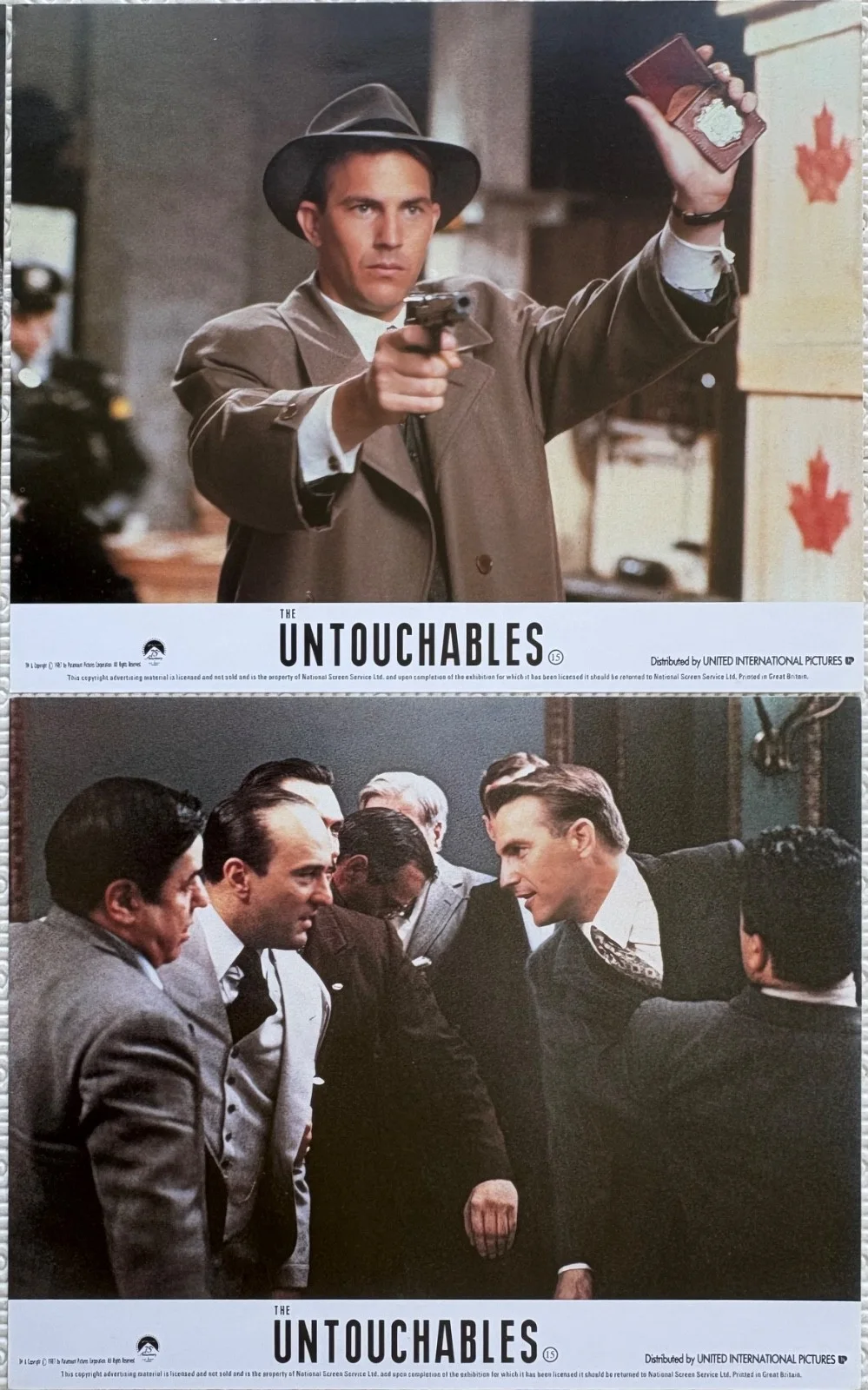 The Untouchables (1987) set of 8 FOH Lobby Cards Kevin Costner Sean Connery, изображение 3
