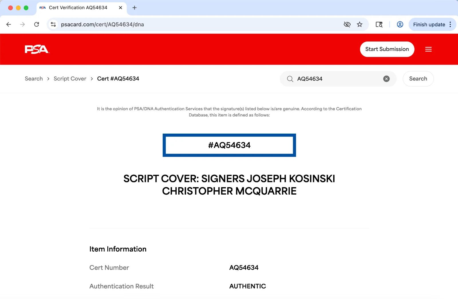 Joseph Kosinski, Christopher McQuarrie — Joseph Kosinski Christopher McQuarrie signed Top Gun Maverick full script PSA, image 3