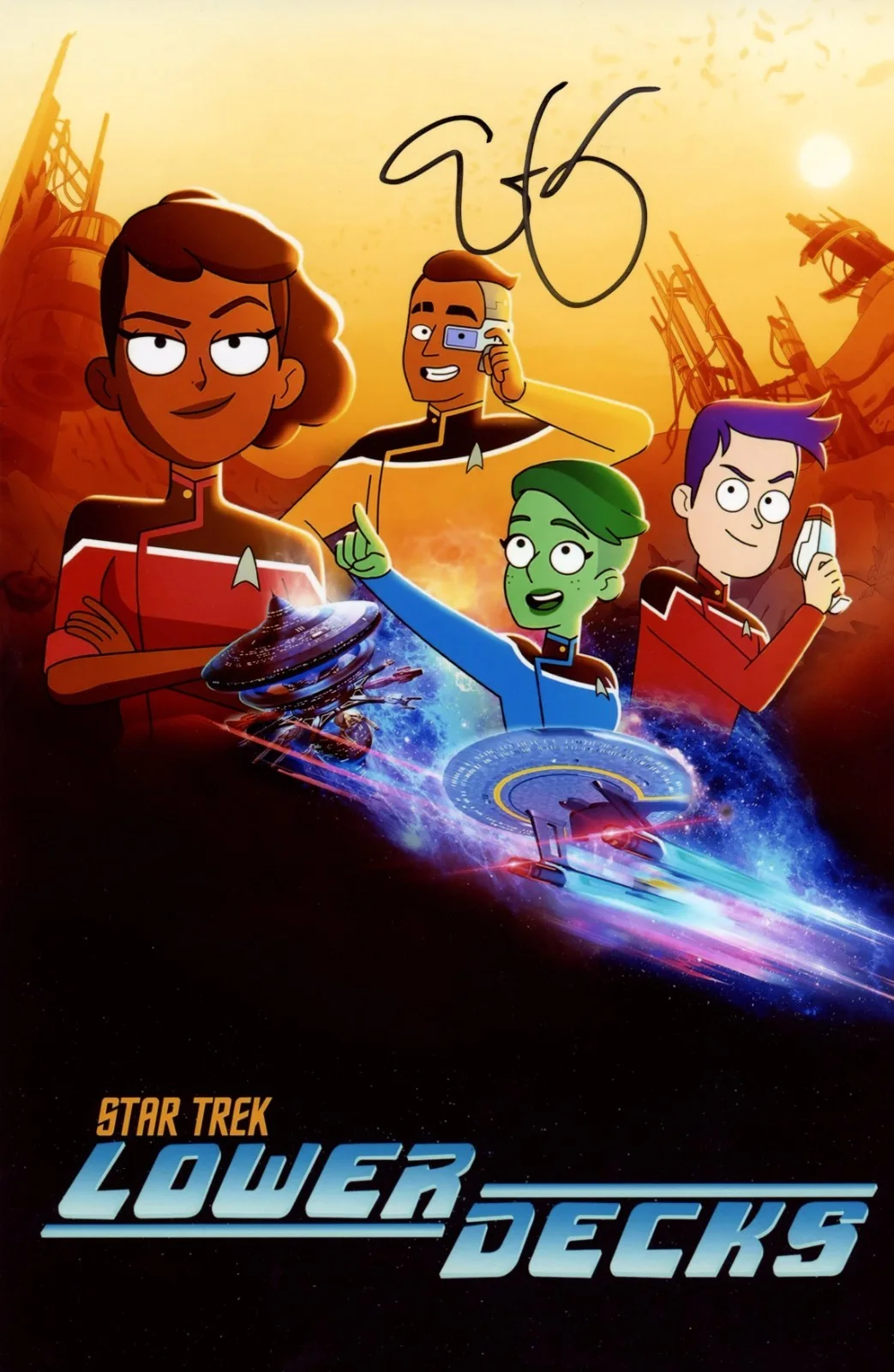 Fred Tatasciore — Eugene Cordero Star Trek: Lower Decks 8x12 Signed Photo JSA Certified Autograph