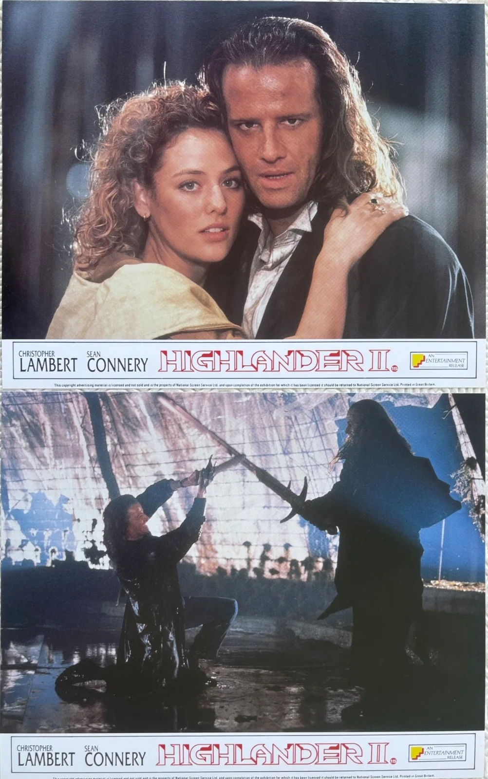 Highlander 2 (1991) set of 8 FOH Lobby Cards Christopher Lambert Sean Connery, image 2