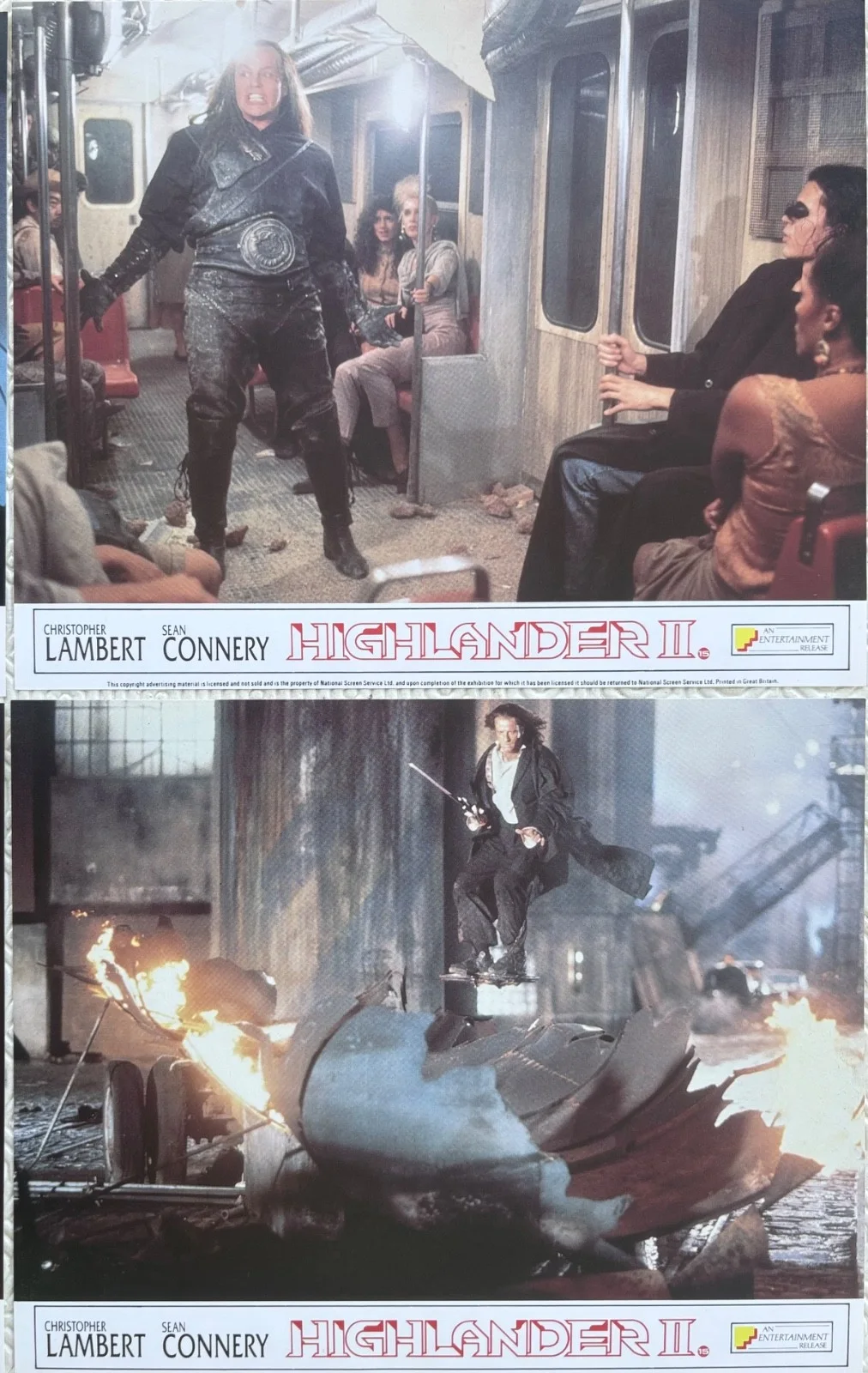 Highlander 2 (1991) set of 8 FOH Lobby Cards Christopher Lambert Sean Connery, image 3