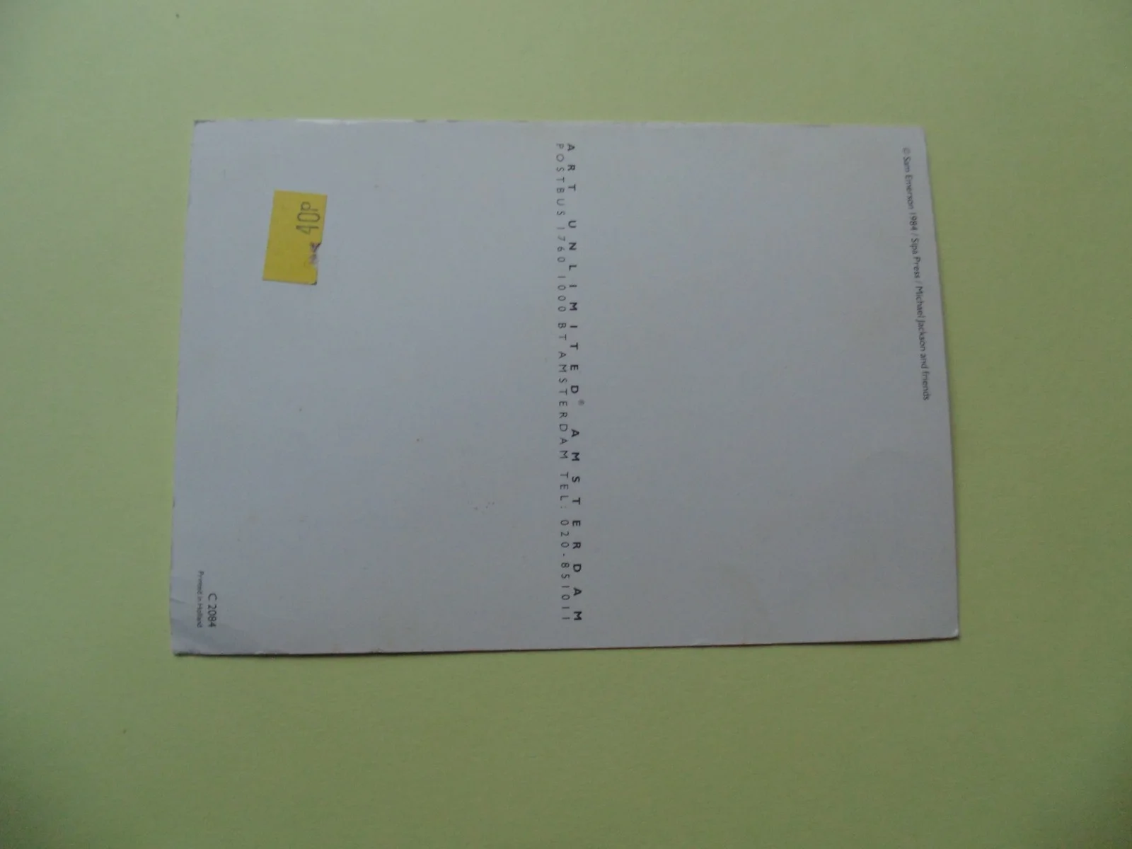 'Michael Jackson' Album promotion Card 1984, image 2