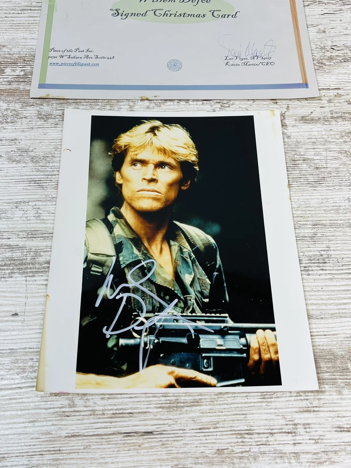Willem Defoe Signed Autographs Platoon Inside Man Academy Xmas Card COA PSA/DNA, изображение 5