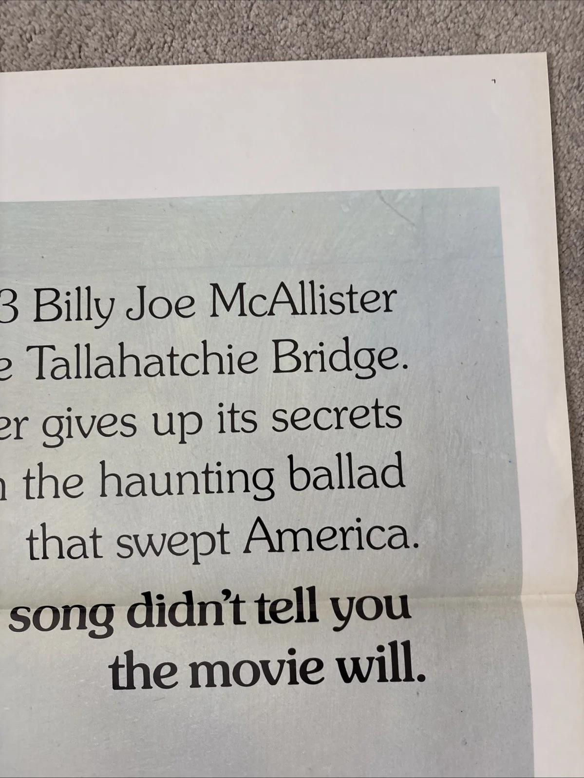 Ode To Billy Joe (1976) Original US One Sheet Cinema Poster, image 4