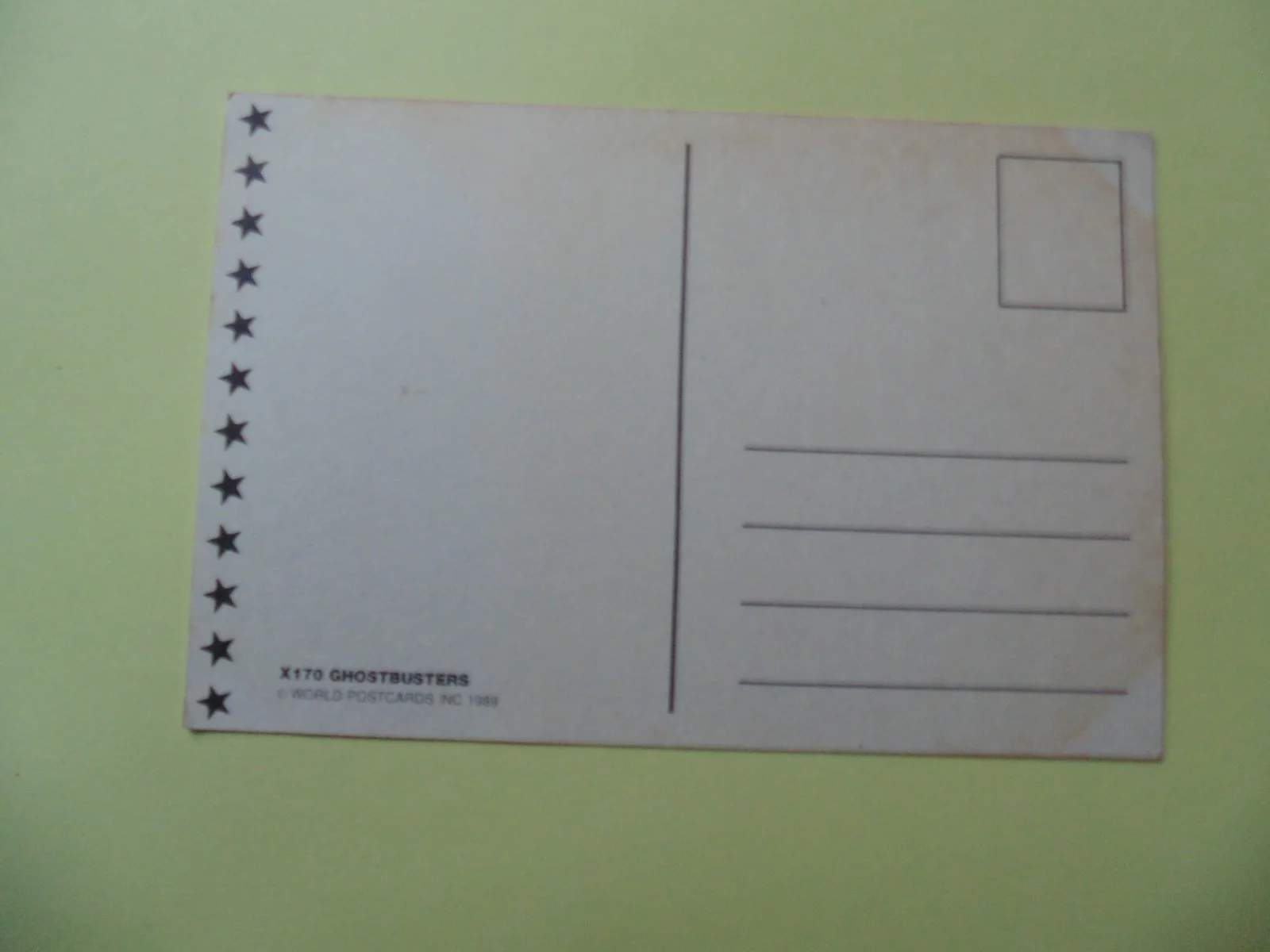 A Ghostbusters film Card featuring the Trio of Ghostbusters 1989 World Postcards, изображение 2