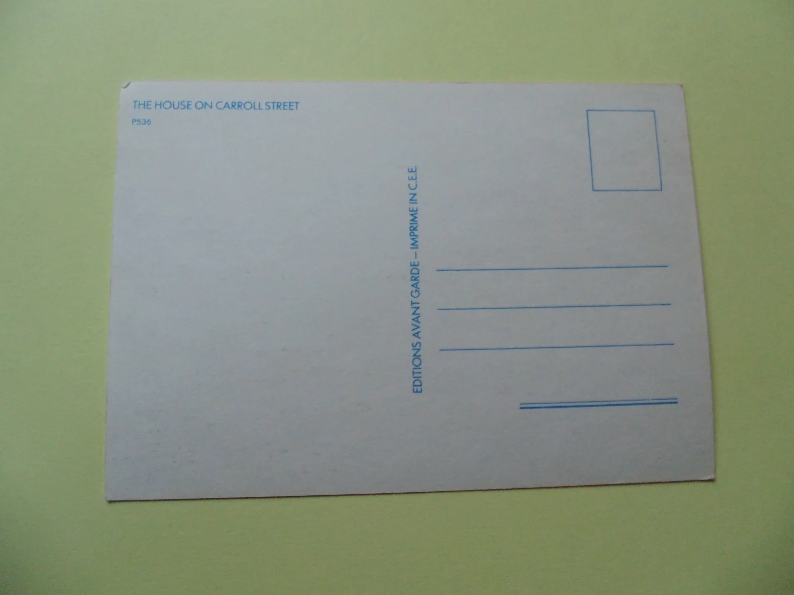 Film Promotional Card: The House on Carroll Street, Kelly McGillis, Jeff Daniels, изображение 2