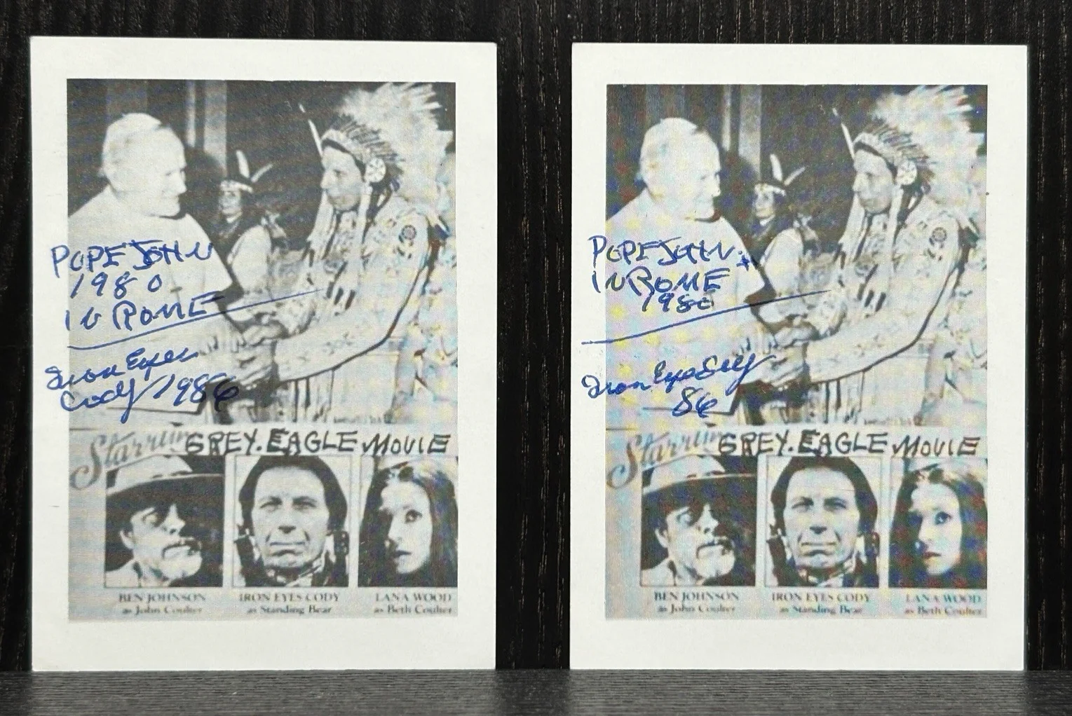 Iron Eyes Cody — IRON EYES CODY DOUBLE SIGNED 8x10 PHOTO & OTHERS Original Autographs JSA COA, image 3