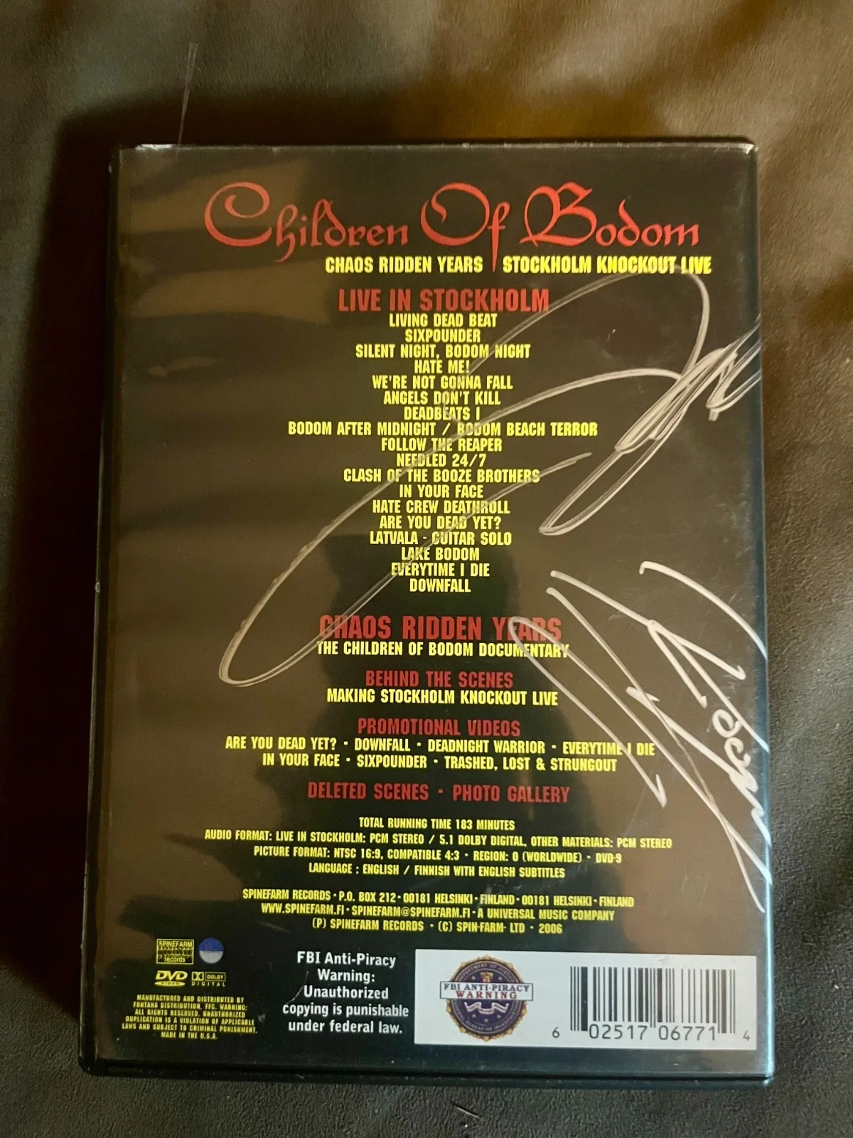 Children of Bodom band — CHILDREN OF BODOM DVD andn large AUTOGRAPHED POSTER signed by all 5, изображение 5