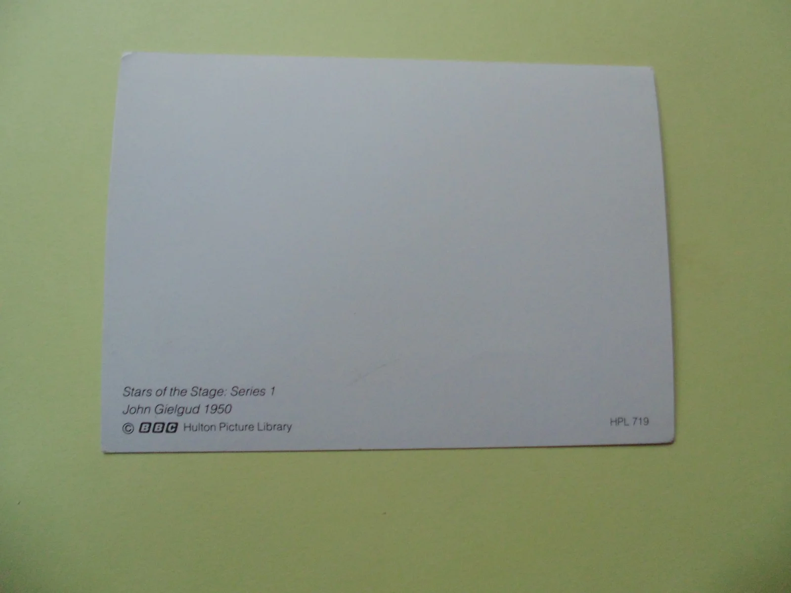 John Gielgud 1950, A Stars of Stage & Screen Card, BBC Hulton Picture Library, изображение 2