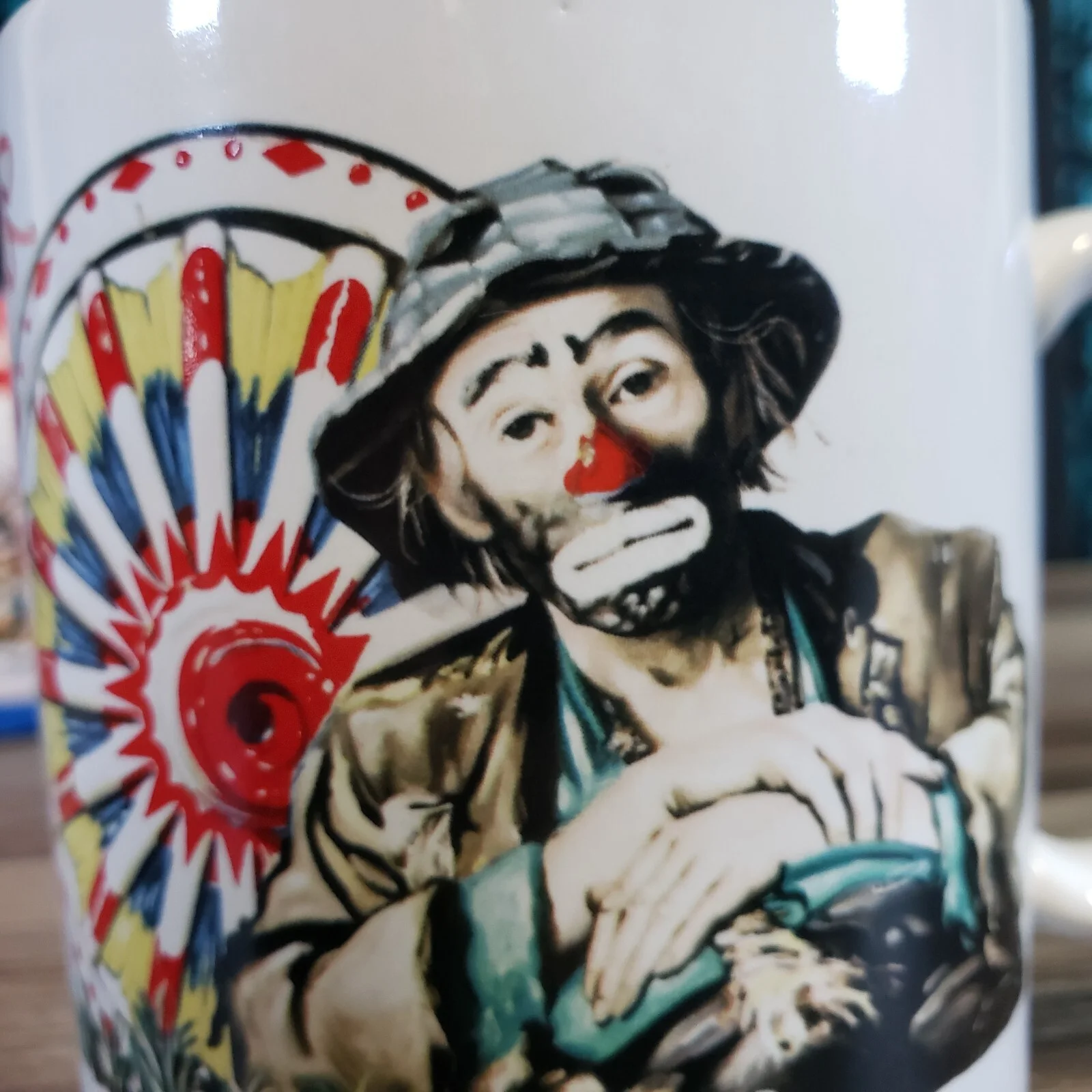Emmett Kelly Jr — VTG 1987 Emmett Kelly Jr Sad Clown SIGNED AUTOGRAPHED 1990 Coffee Cup Mug in Box, image 3