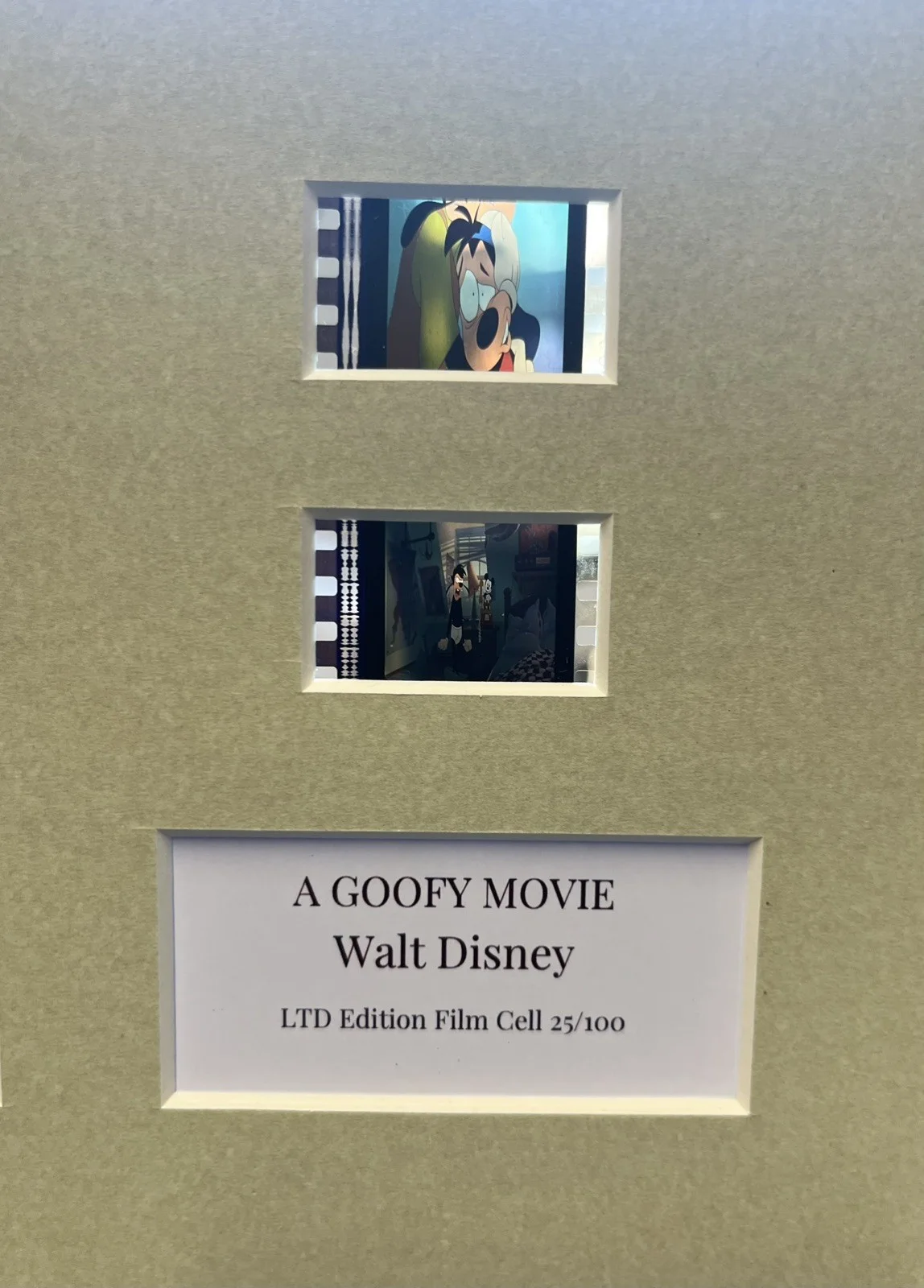 A GOOFY MOVIE. 35mm Film Cell Mounted Display, изображение 3