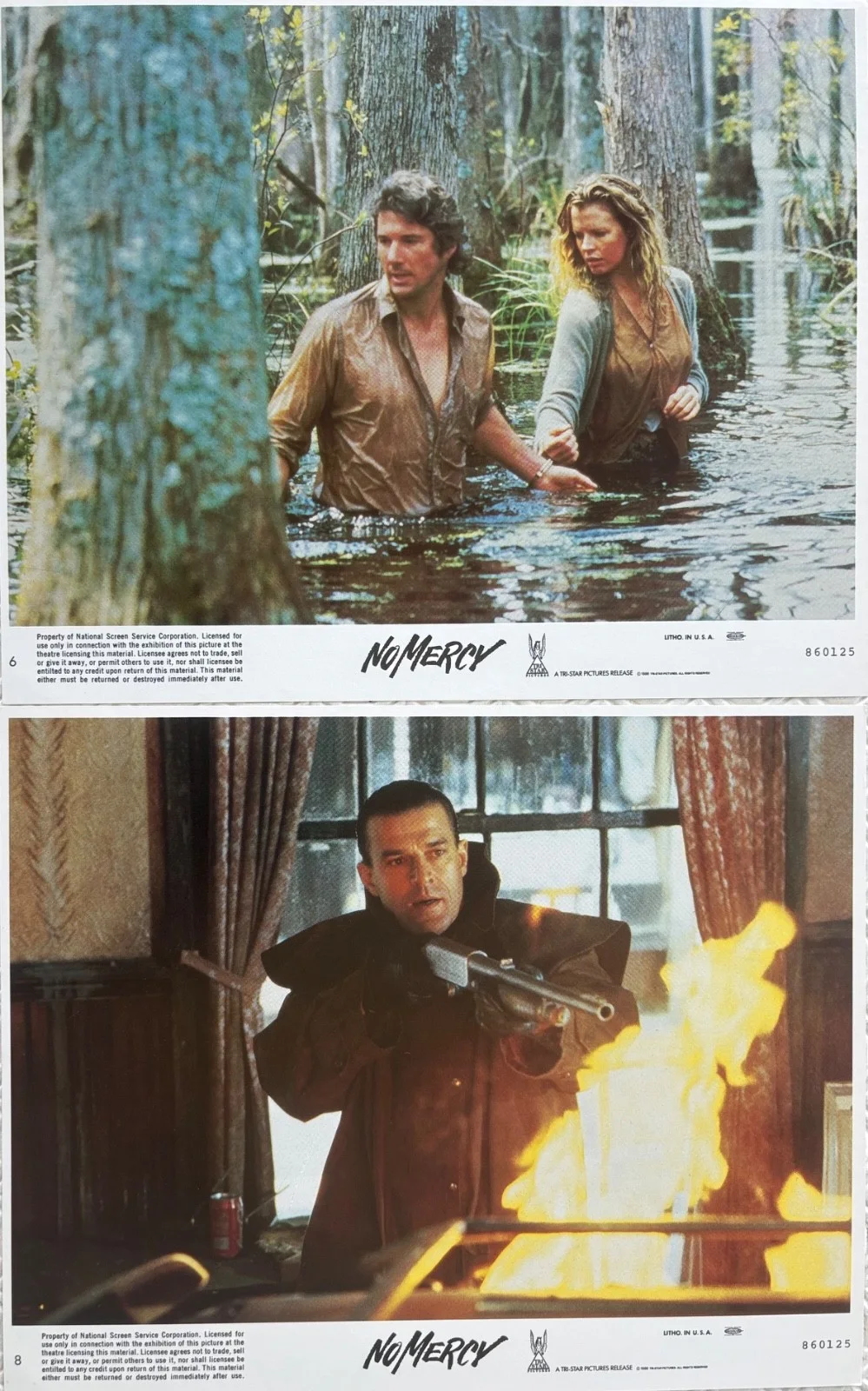 No Mercy set of 8 Original 1986 FOH Lobby Cards Richard Gere Kim Basinger, изображение 2