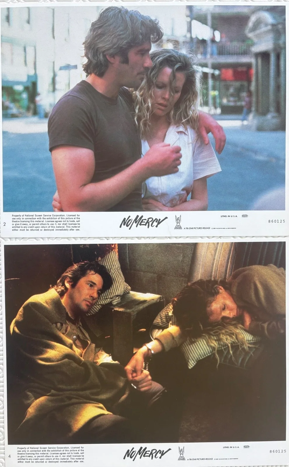 No Mercy set of 8 Original 1986 FOH Lobby Cards Richard Gere Kim Basinger, изображение 3