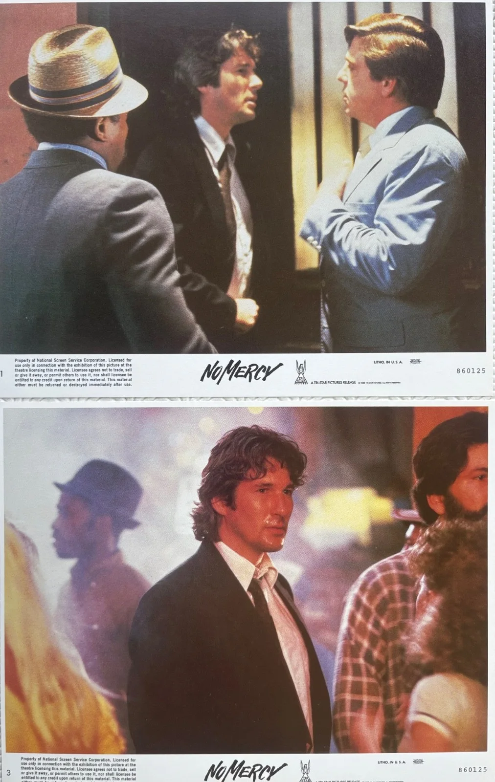 No Mercy set of 8 Original 1986 FOH Lobby Cards Richard Gere Kim Basinger, изображение 5