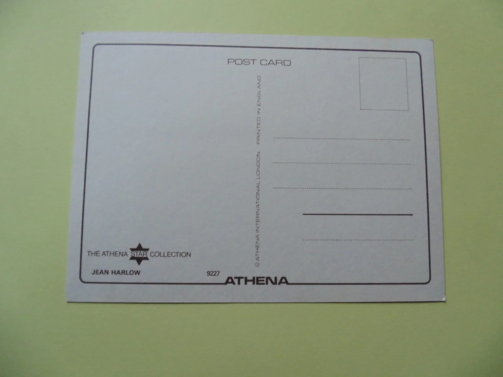 Jean Harlow - Athena International Card, изображение 2
