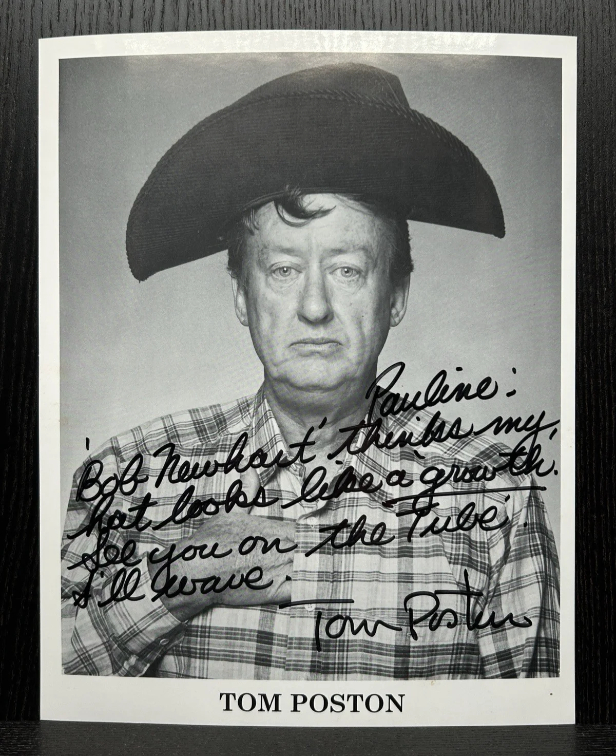 Tom Poston — TOM POSTON SIGNED 8x10 PHOTO, NOTE & ENVELOPE Original Autograph JSA COA Newhart, image 3