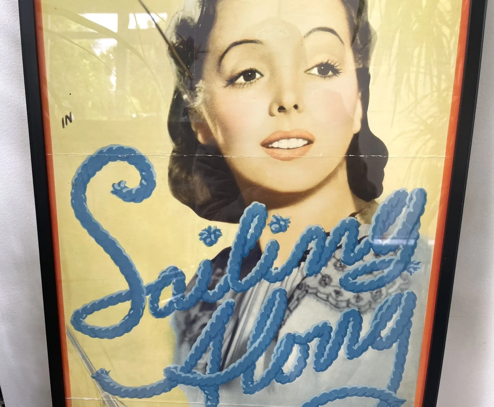 Very Rare! Original Vintage SAILING ALONG Jessie Matthews Poster 1938 plus Frame, image 3