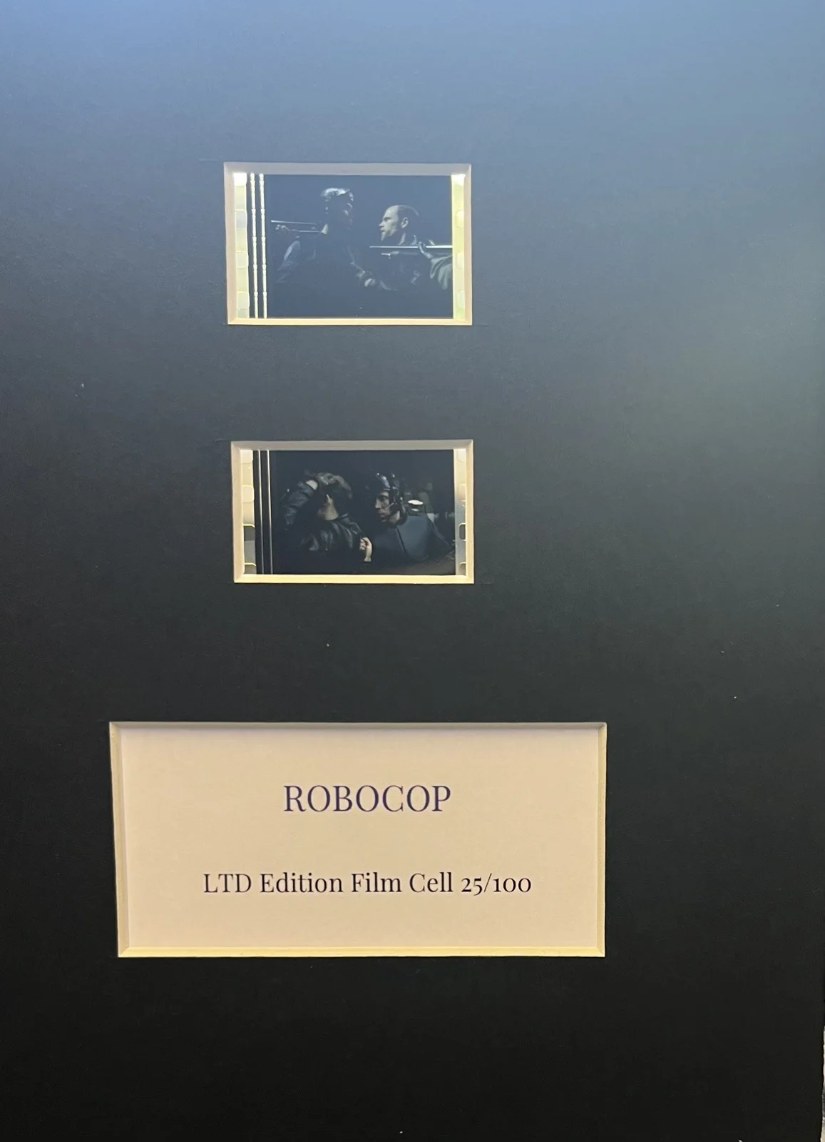 ROBOCOP. Peter Weller. 35mm Film Cell Mounted Display, image 3