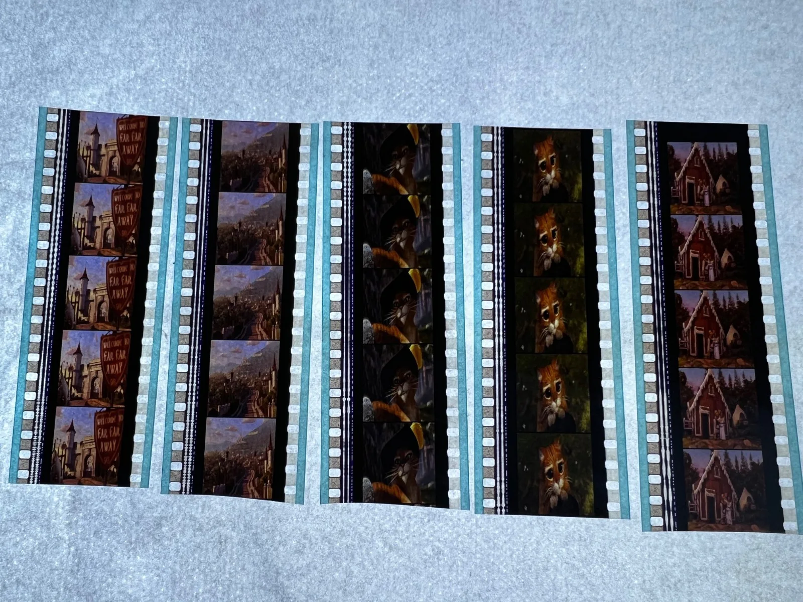 Shrek 2 35mm Film Cells Strips - 5 Strips of 5 Cells FREE P&P, изображение 2