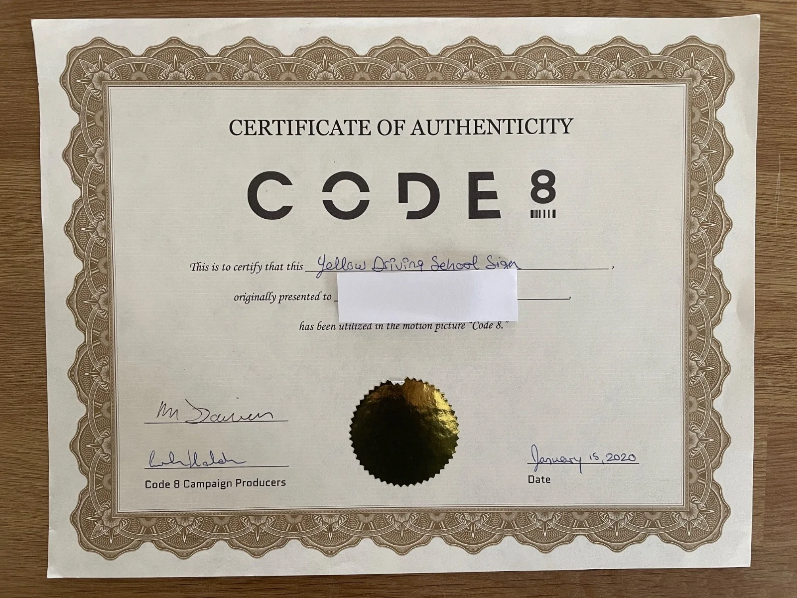 Code 8 Movie Prop - Lincoln City's Driving School Poster, image 2