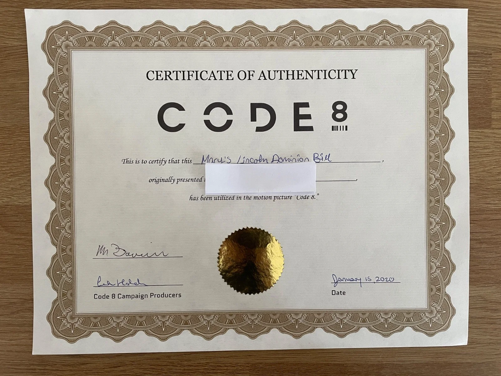 Code 8 Movie Prop - Mary Reed Letter, image 2