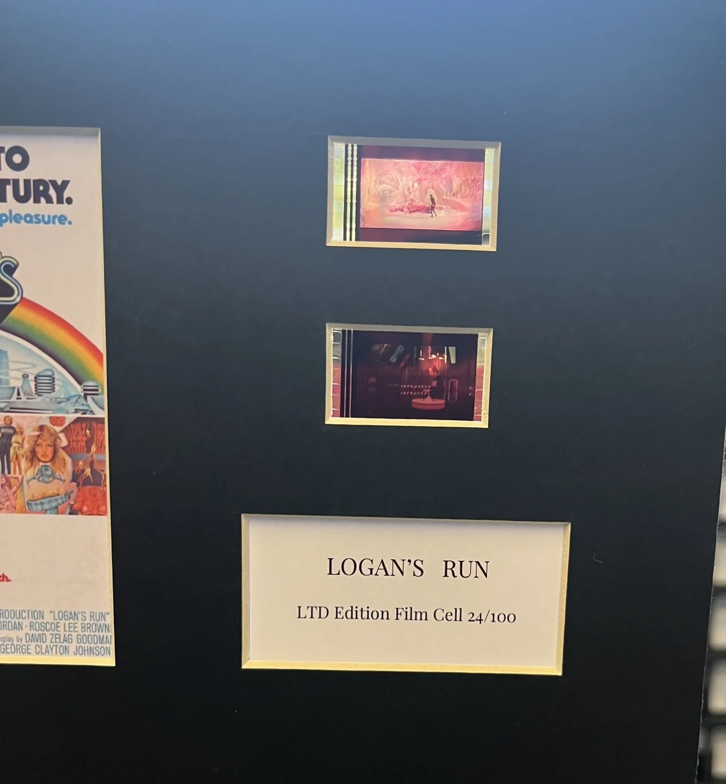 LOGANS RUN. 35mm Film Cell Mounted Display, image 3