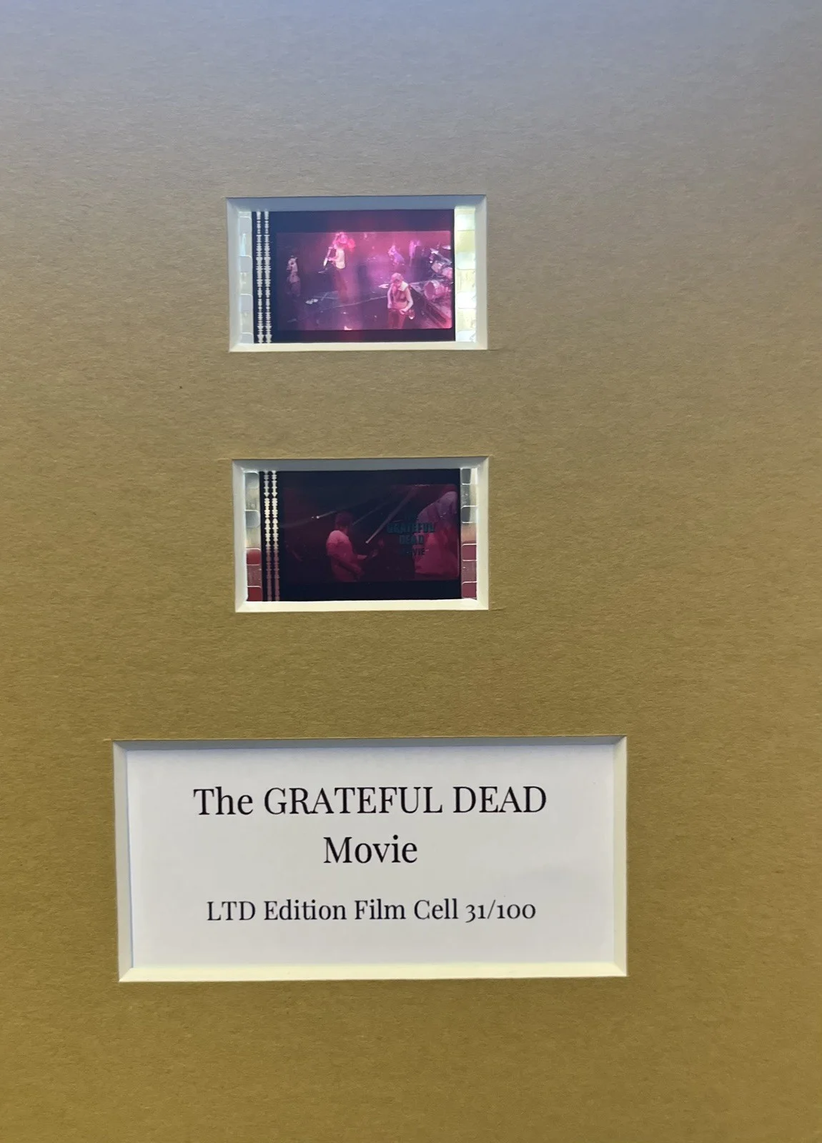 THE GRATEFUL DEAD. Movie. 35mm Film Cell Mounted Display, изображение 3
