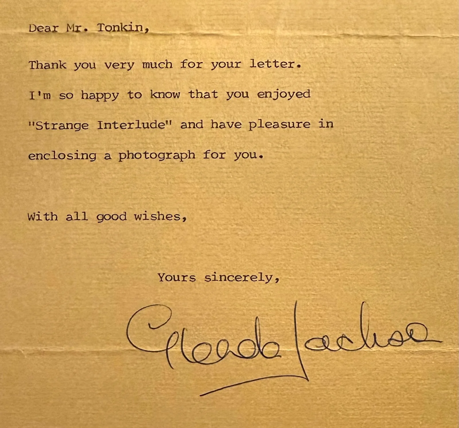 Glenda Jackson — GLENDA JACKSON Autographed SIGNED Fan Letter Women in Love A Touch of Class 1984, изображение 2