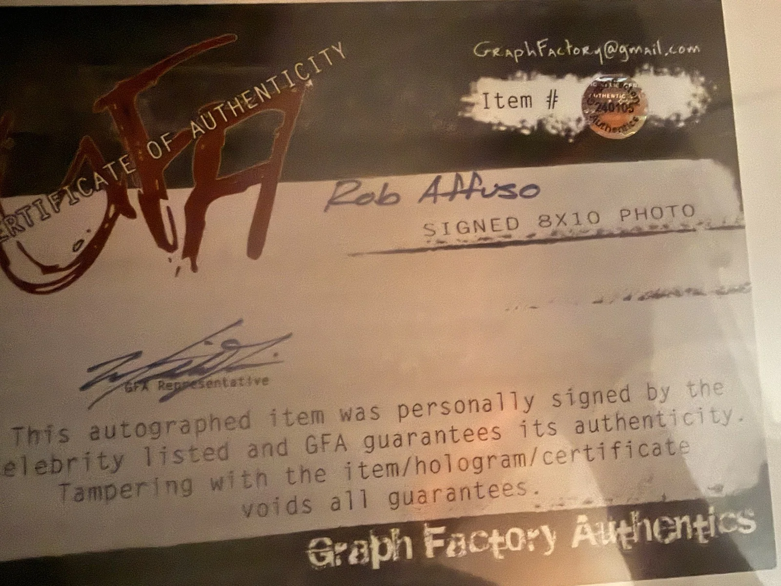 Skid Row Drummer ROB AFFUSO Signed 8x10 AUTOGRAPHED GFA COA, image 3
