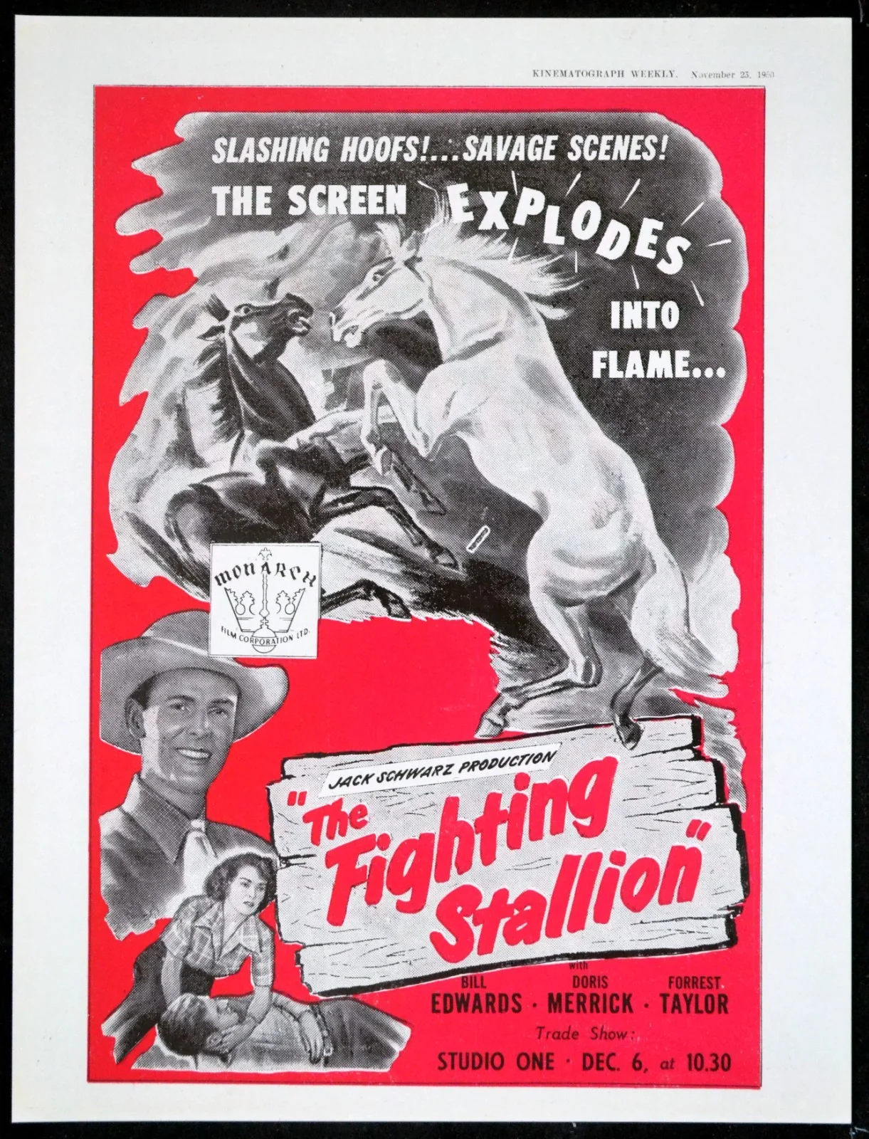 TREASON 1950 Charles Bickford, Bonita Granville, Paul Kelly TRADE ADVERT, изображение 2