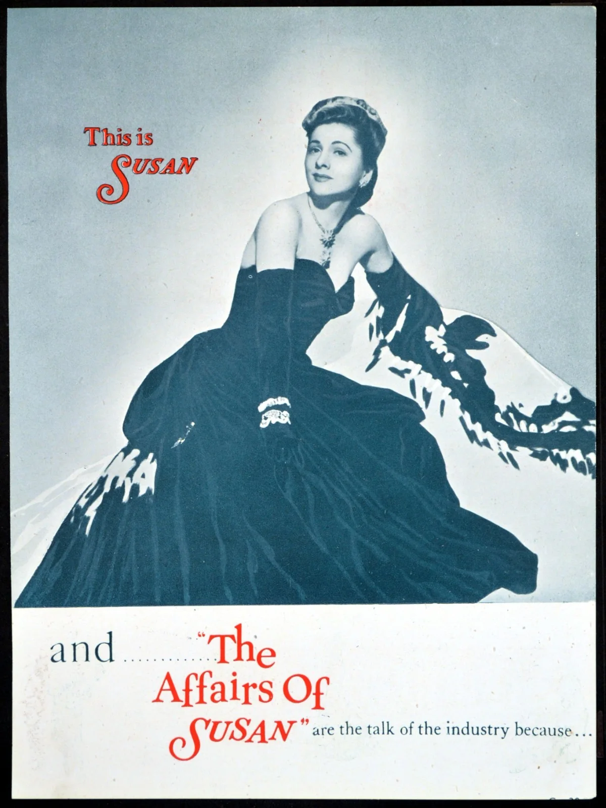 AFFAIRS OF SUSAN 1945 Joan Fontaine, George Brent, Dennis O'Keefe TRADE ADVERTS, изображение 2