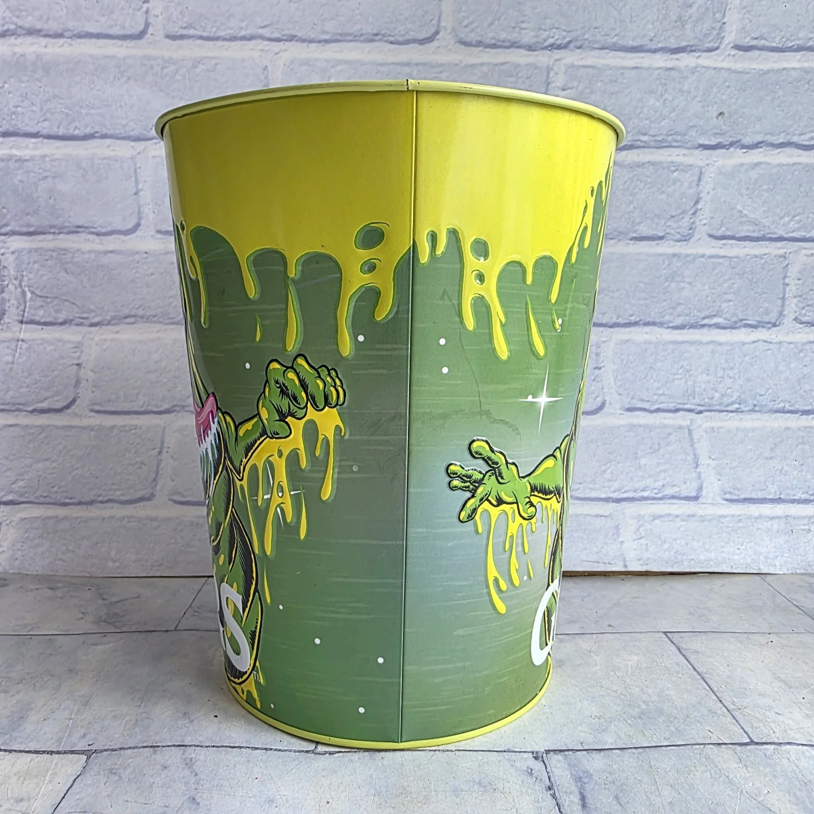 Ghostbusters Slimer Popcorn Bucket Frozen Empire 2024 Metal Can Bin Great Cond., изображение 4