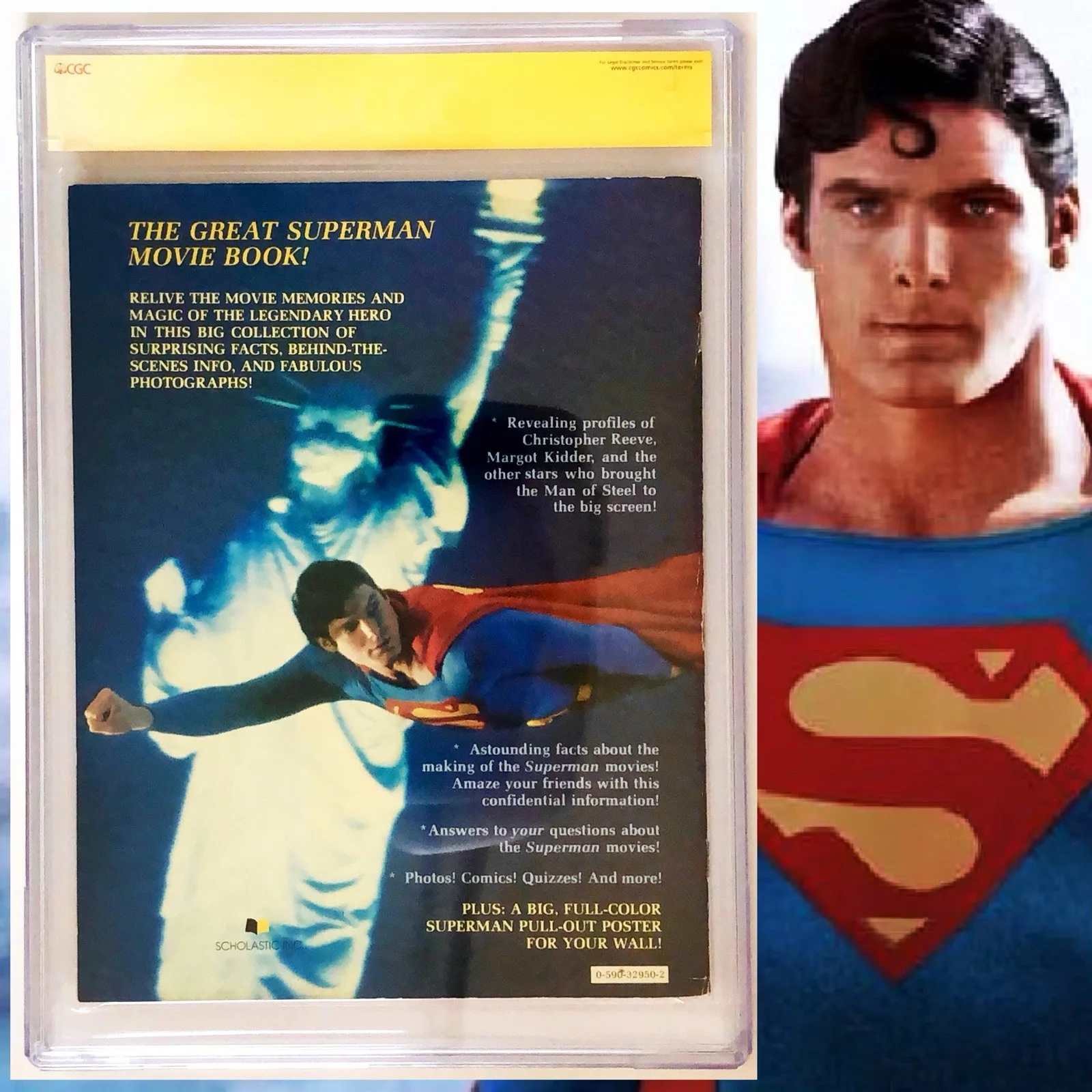 Gene Hackman, Margot Kidder, Sarah Douglas, Jeff East, Jack O'Halloran, Aaron Smolinski, Diane Sherry Case — CGC 8.0 SS Great Superman Movie Book signed by Hackman, Kidder, Douglas +4 1983, изображение 2