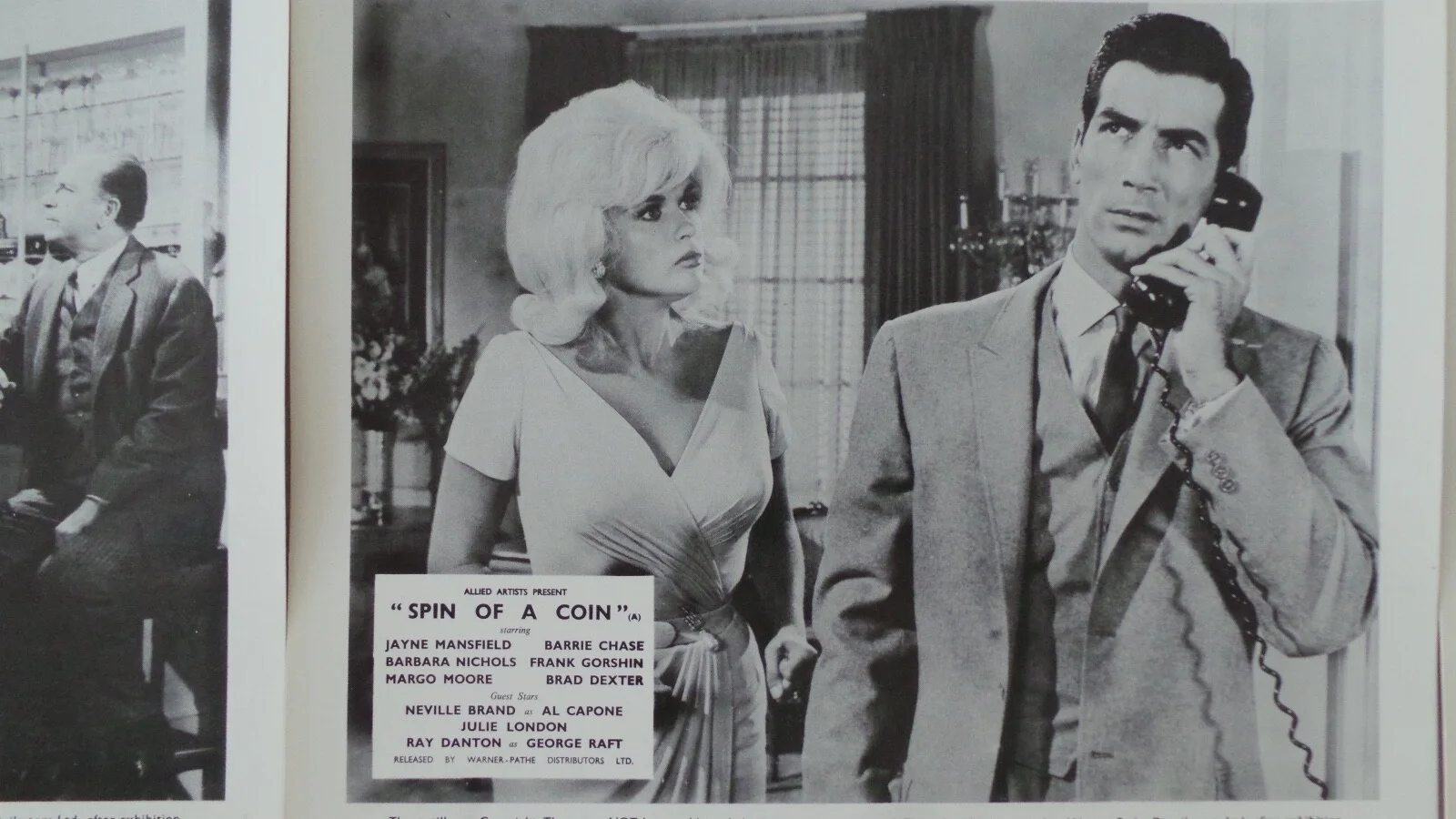 ORIGINAL 1961 LOBBY CARD SET 10" x 8" - 'SPIN OF A COIN' - JAYNE MANSFIELD, изображение 3
