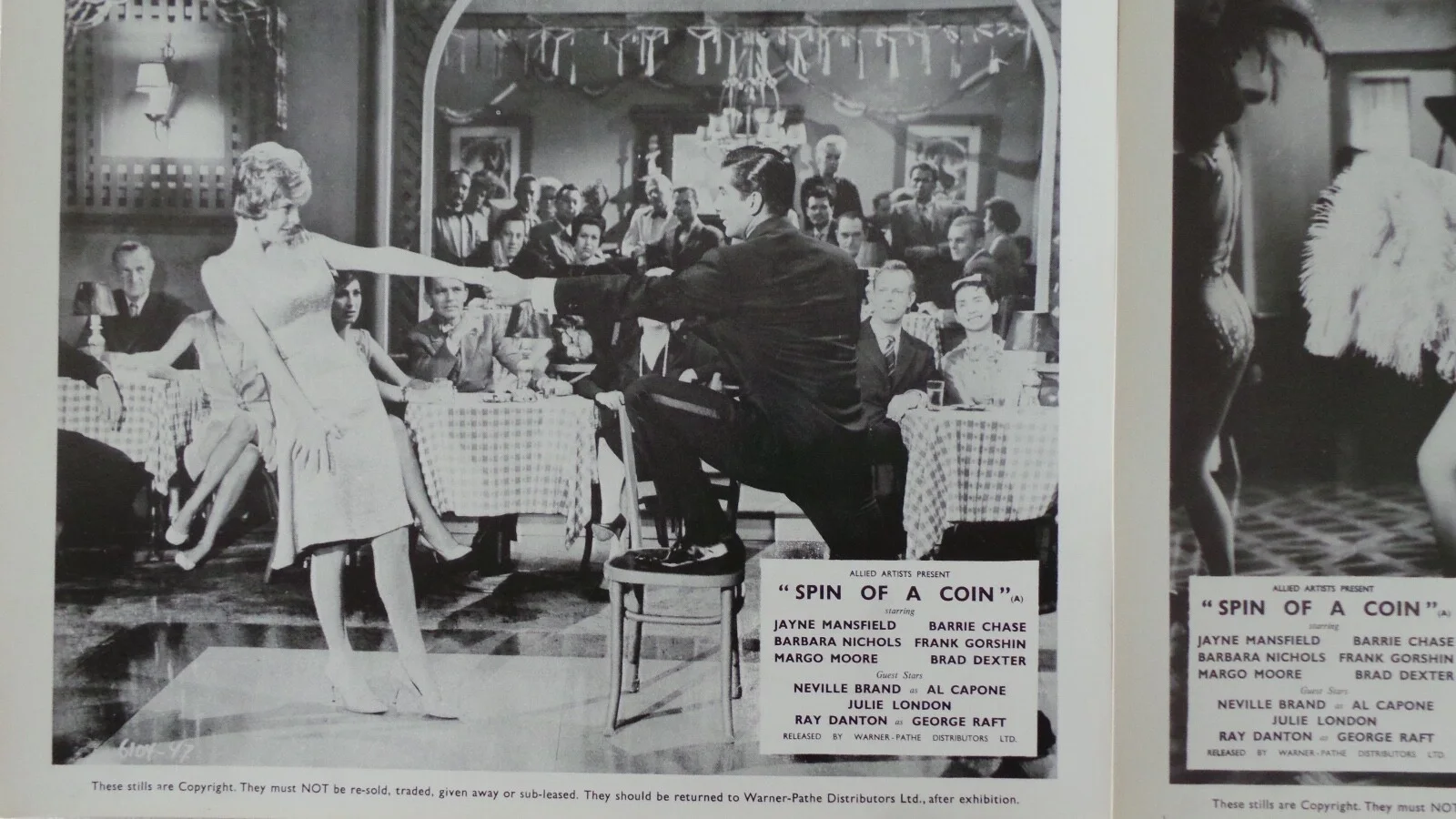 ORIGINAL 1961 LOBBY CARD SET 10" x 8" - 'SPIN OF A COIN' - JAYNE MANSFIELD, изображение 5