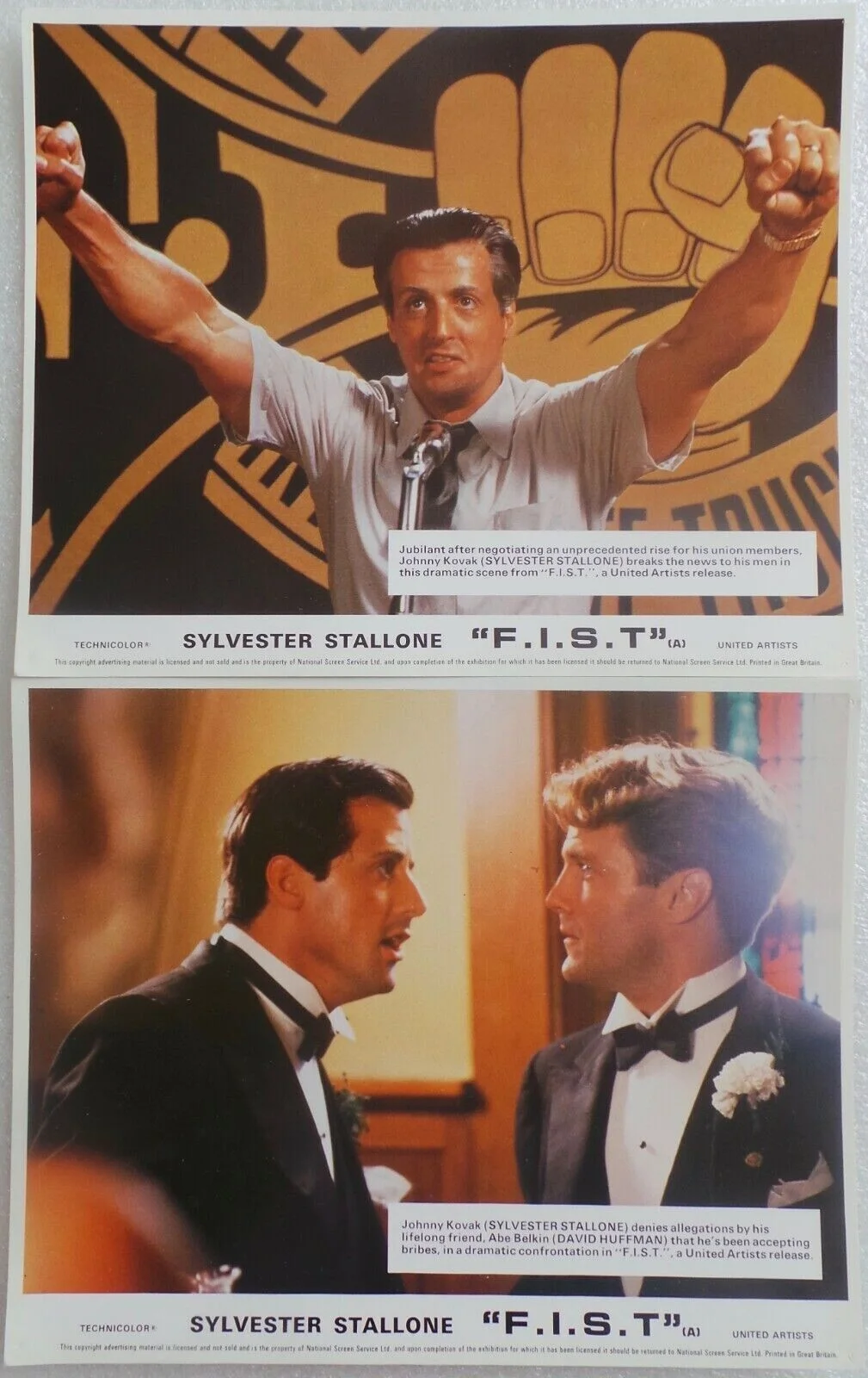 ORIGINAL 1978 LOBBY CARD SET 10" x 8" - 'FIST - F.I.S.T.' - SYLVESTER STALLONE, изображение 2