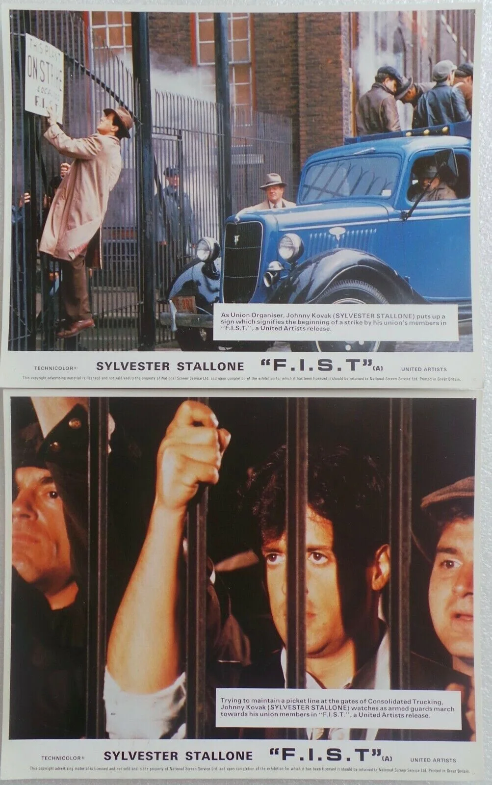 ORIGINAL 1978 LOBBY CARD SET 10" x 8" - 'FIST - F.I.S.T.' - SYLVESTER STALLONE, изображение 3