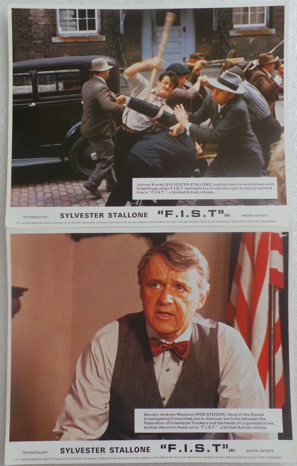 ORIGINAL 1978 LOBBY CARD SET 10" x 8" - 'FIST - F.I.S.T.' - SYLVESTER STALLONE, изображение 5