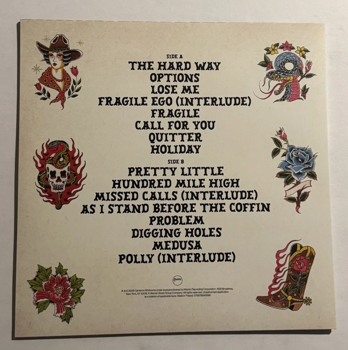 CAMERON WHITCOMB SIGNED THE HARD WAY LP VINYL RECORD ALBUM SINGER RARE COA, image 2
