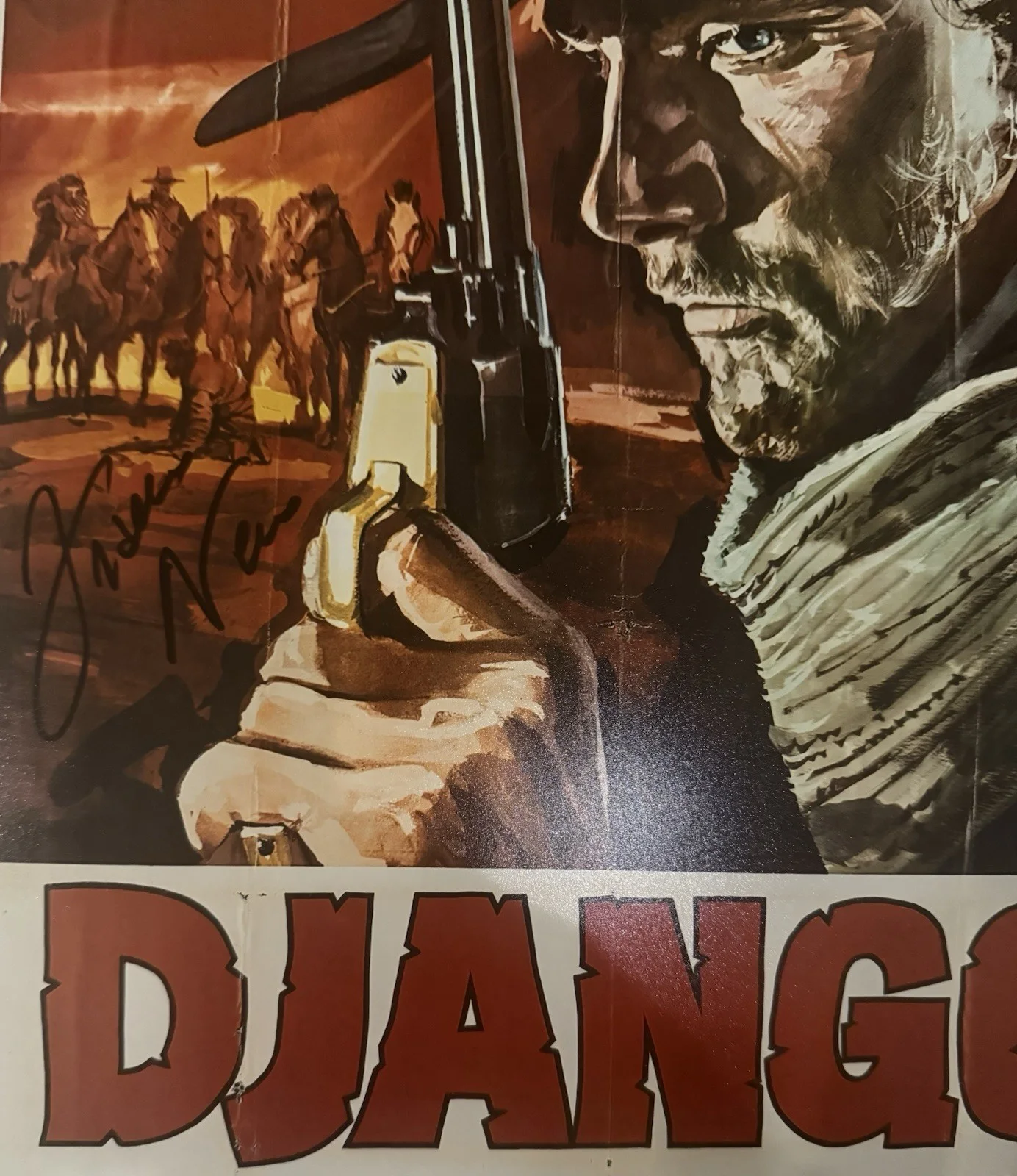 FRANCO NERO SIGNED 'DJANGO' 12x18 MOVIE POSTER PHOTO AUTOGRAPH BECKETT BW36713, image 2