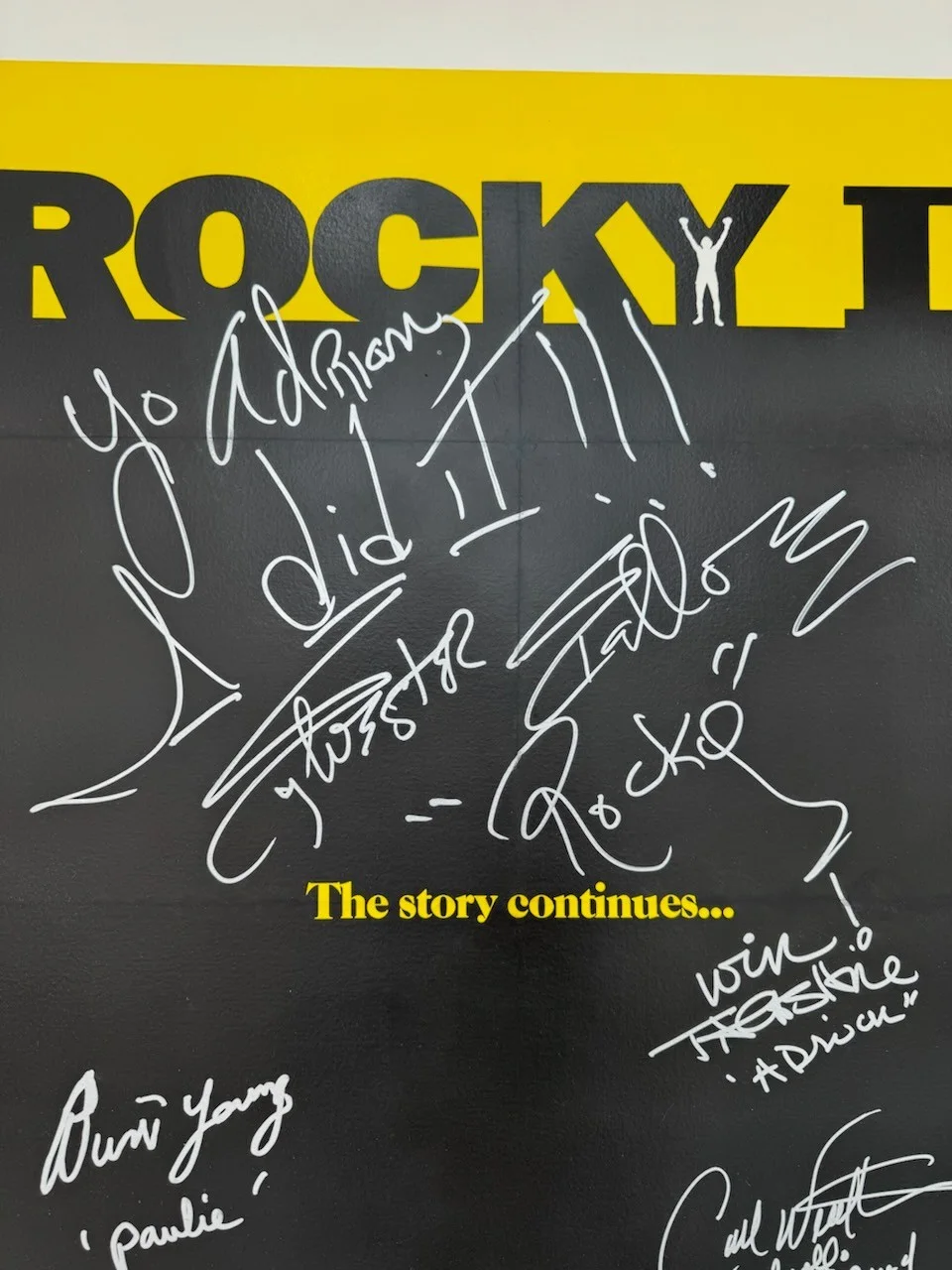 Sylvester Stallone, Cast — Sylvester Stallone "YO ADRIAN" & Cast Autographed ROCKY II Poster ASI Proof, image 3