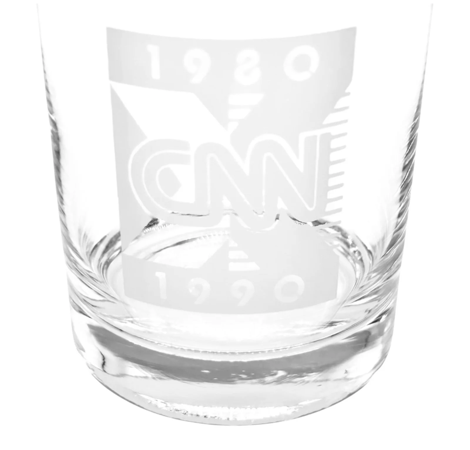 CNN News TV Atlanta GA Anniversary 1980-1990 Barware Collector Whiskey Glass NEW, изображение 2