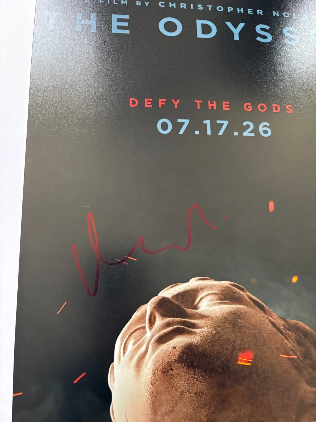 MATT DAMON SIGNED THE ODYSSEY 12X18 MOVIE POSTER PHOTO ODYSSEUS ACTOR BAS, изображение 2