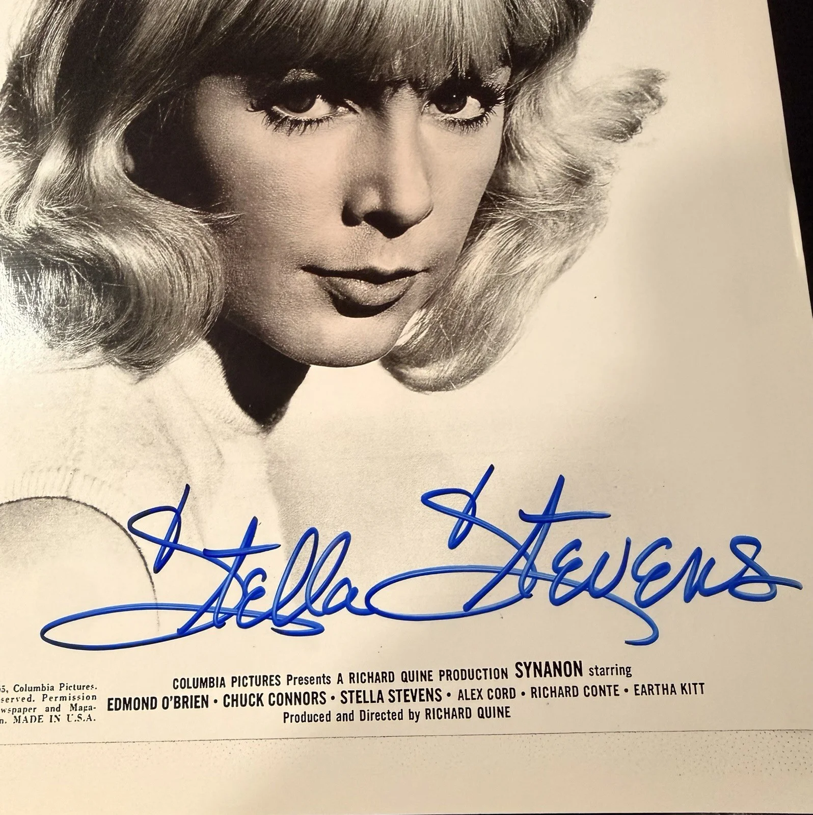 Stella Stevens Signed Original Vintage 8 1/2 x 11 Photo Rare, изображение 2
