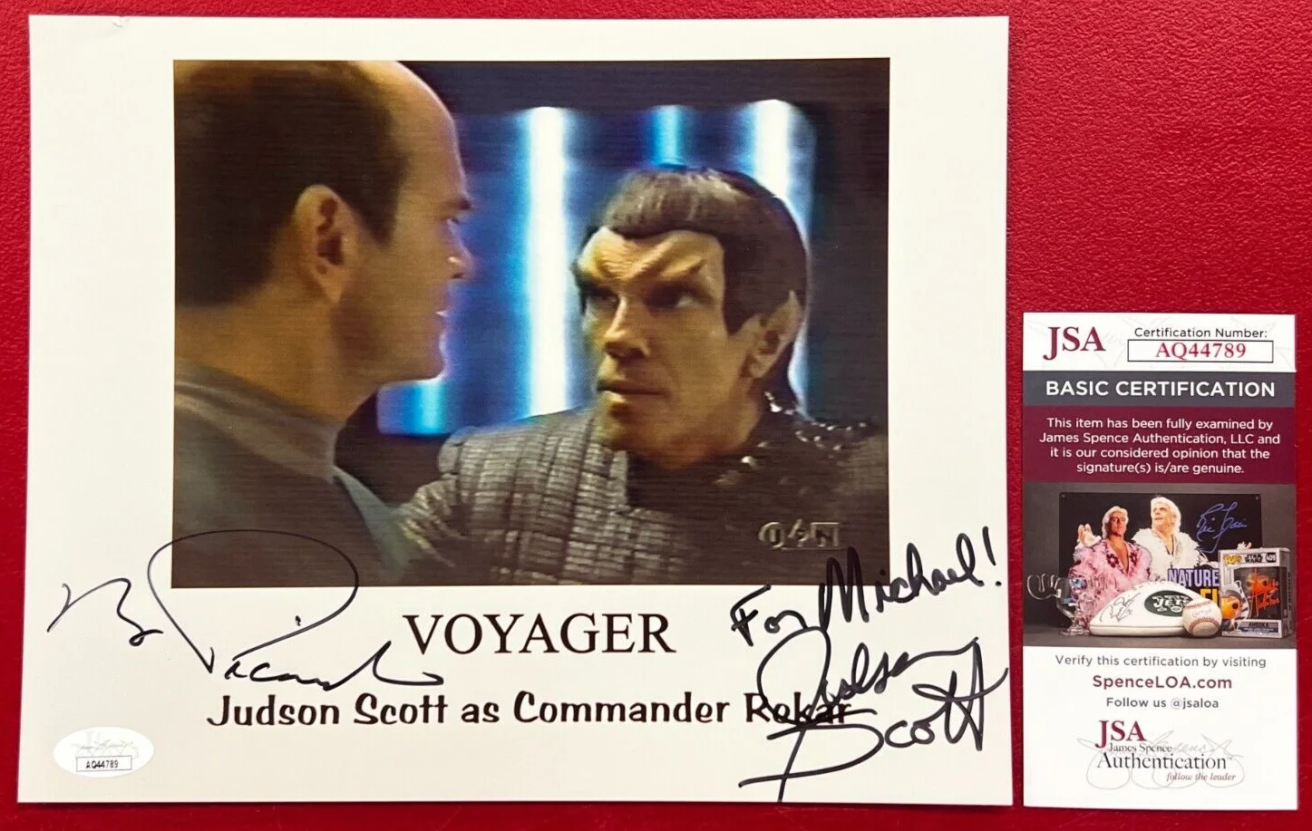 Robert Picardo & Judson Scott — Robert Picardo & Judson Scott Signed x2 Photo JSA w/COA "Star Trek" Actors NICE!
