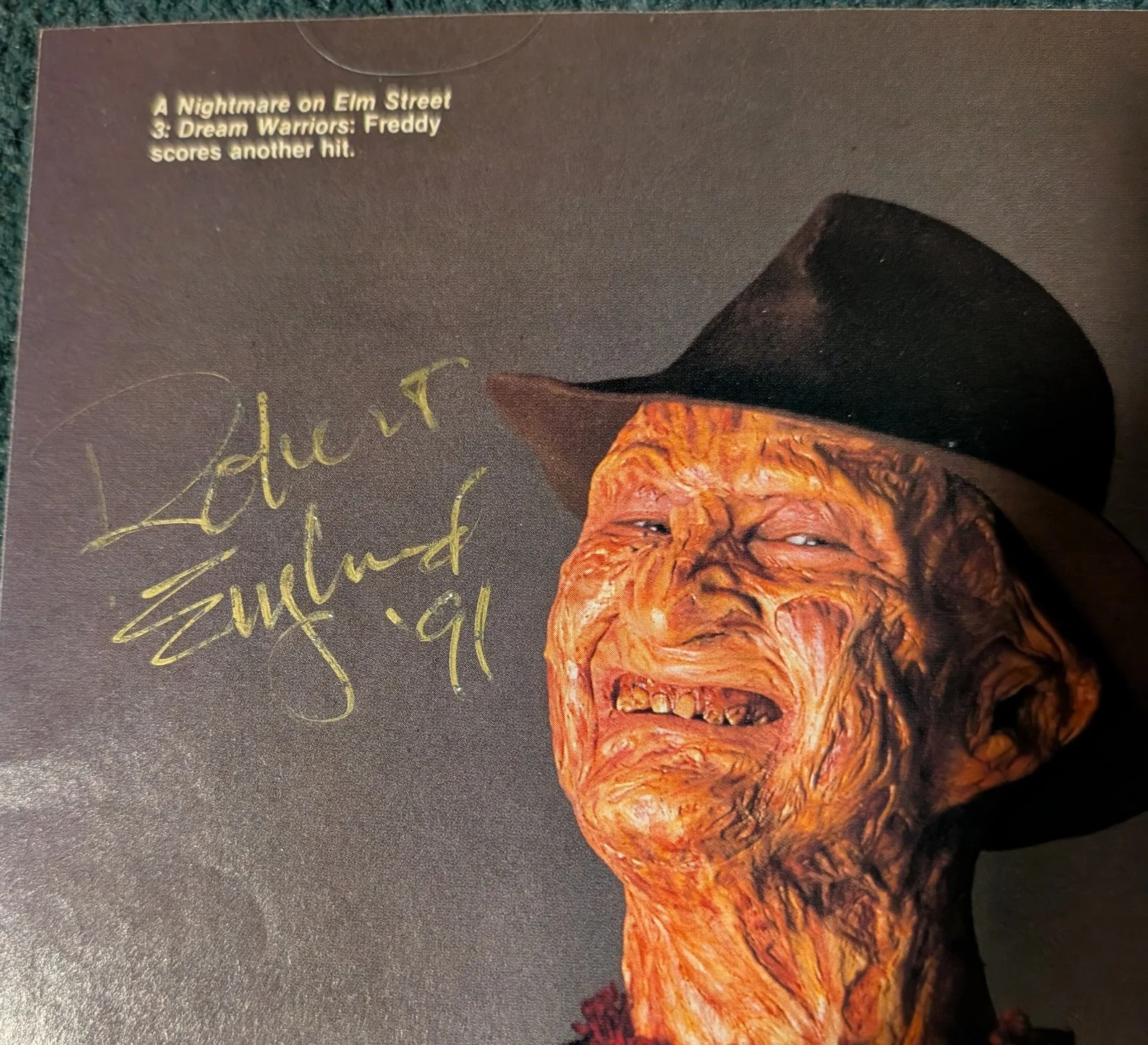 Robert Englund — SMILING ROBERT ENGLUND as FREDDY KRUEGER AUTOGRAPHED 1991 2-sided MAGAZINE PAGE!, image 2