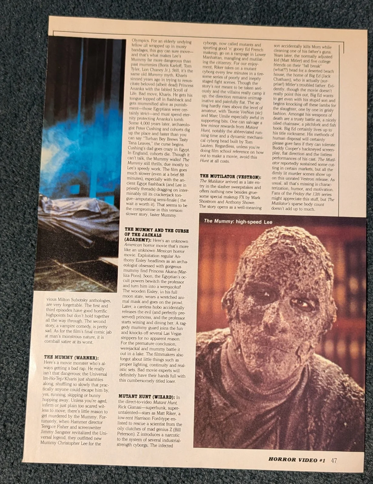 Robert Englund — SMILING ROBERT ENGLUND as FREDDY KRUEGER AUTOGRAPHED 1991 2-sided MAGAZINE PAGE!, image 3