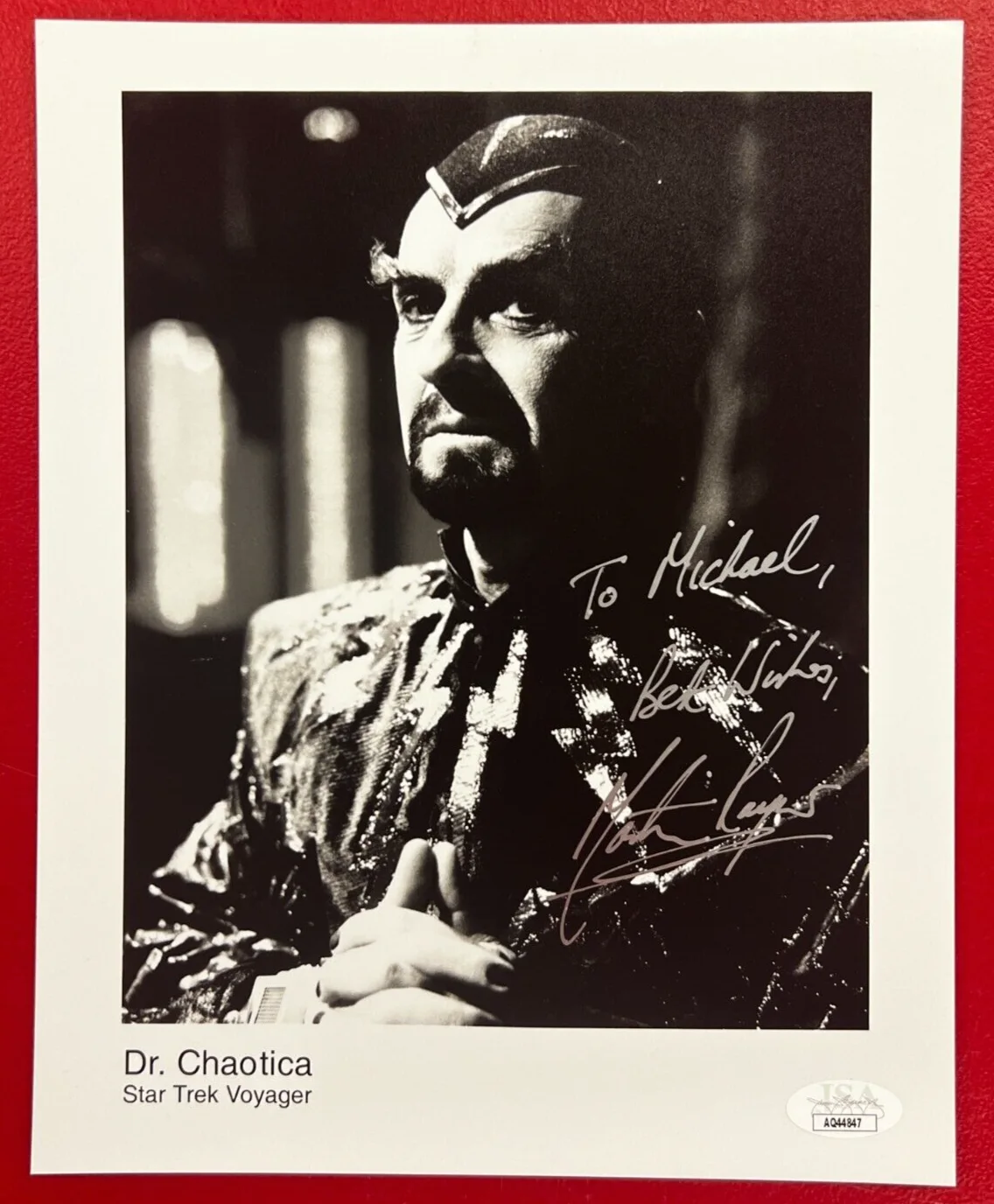 Martin Rayner — Martin Rayner Signed B&W Photo JSA w/COA Dr. Chaotica "Star Trek: Voyager" NICE!, изображение 2